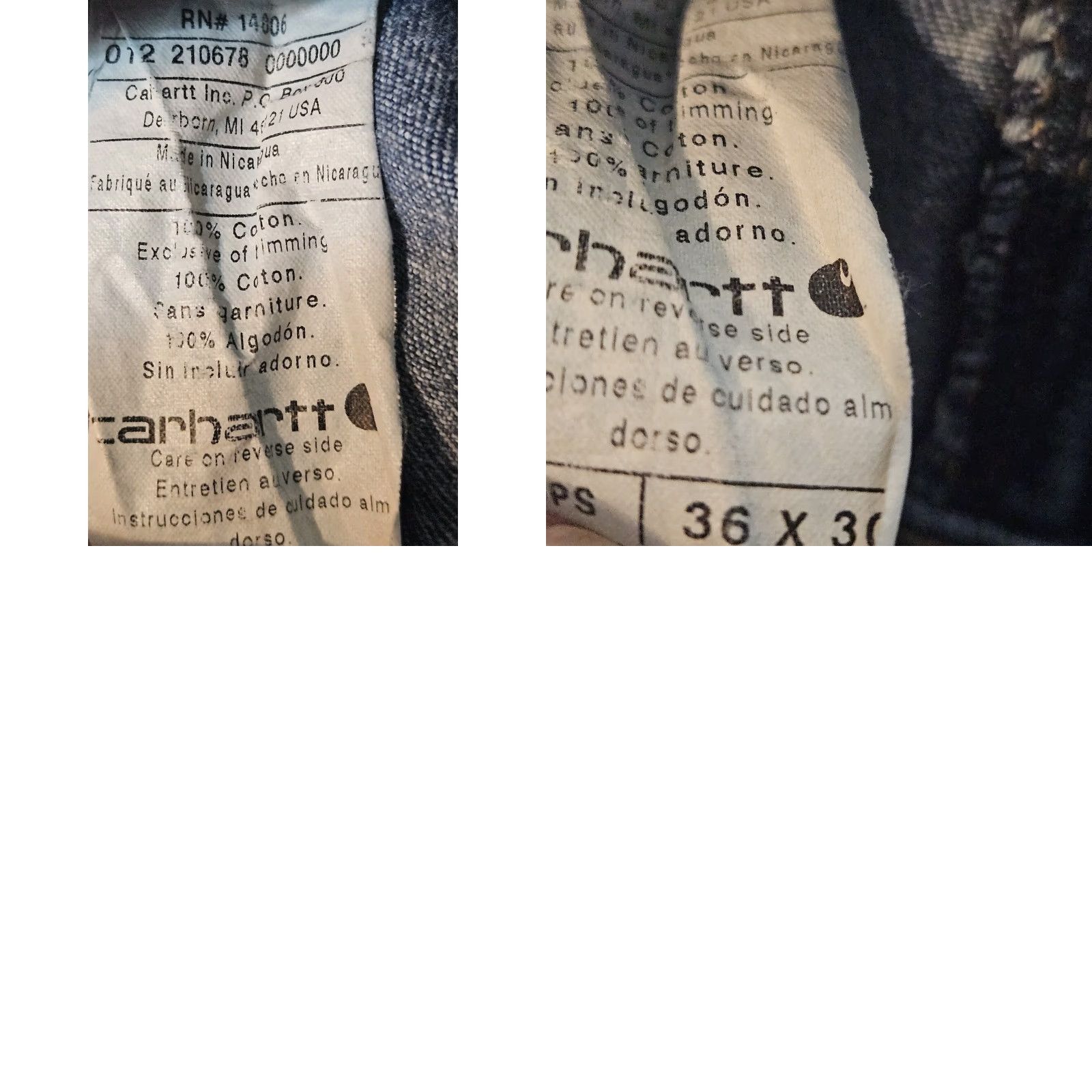 Carhartt Carhartt Jeans Mens 34x28 Blue Denim Loose Original Fit B13 DPS Carpenter Work Jeans Relaxed Straight Mens Blue Denim Regular 34x28 Size US 34 / EU 50 - 9 Thumbnail