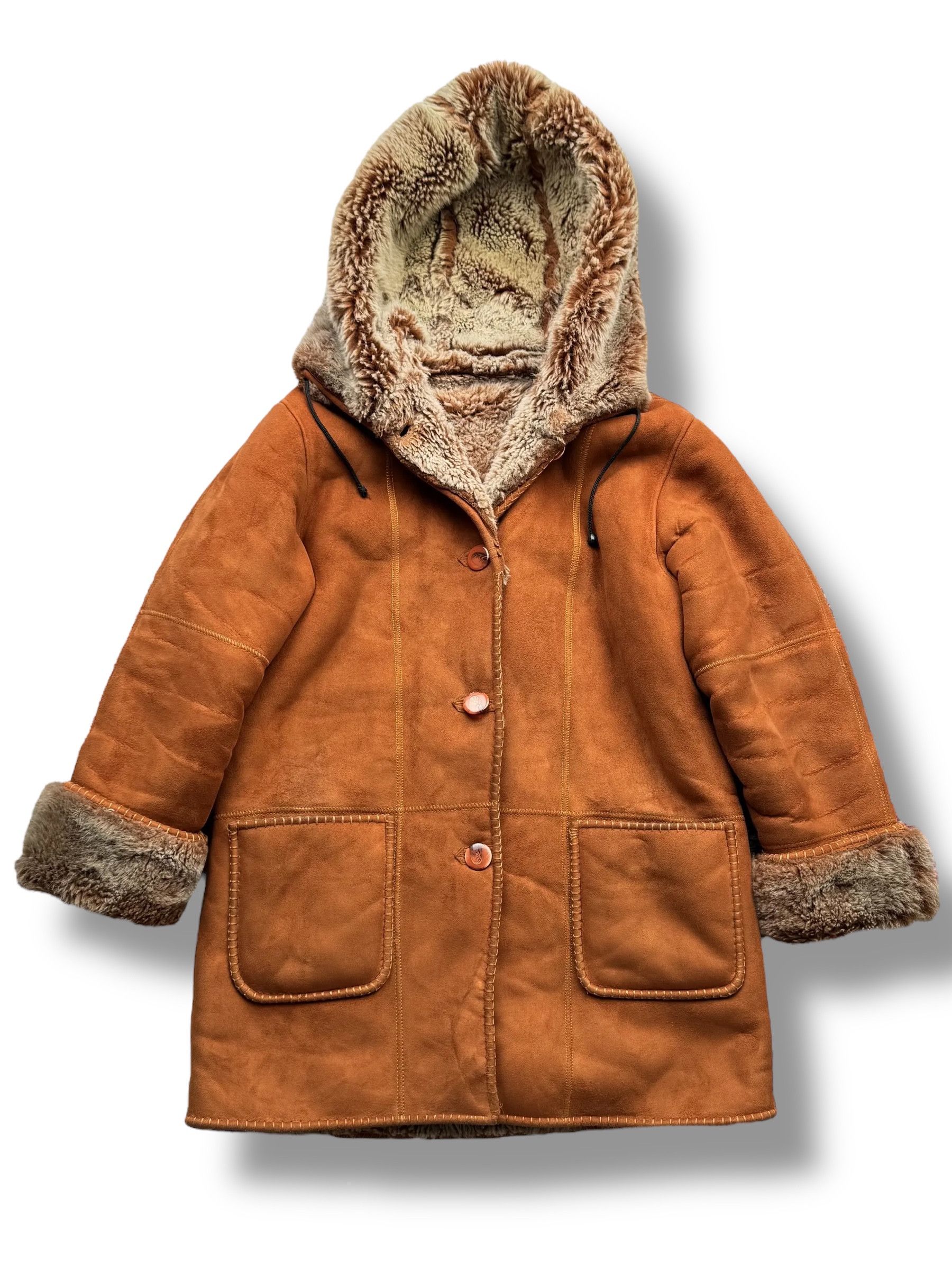 Vintage Faux Sheepskin Coat From The 90's(V80) Size L / US 10 / IT 46 - 1 Thumbnail