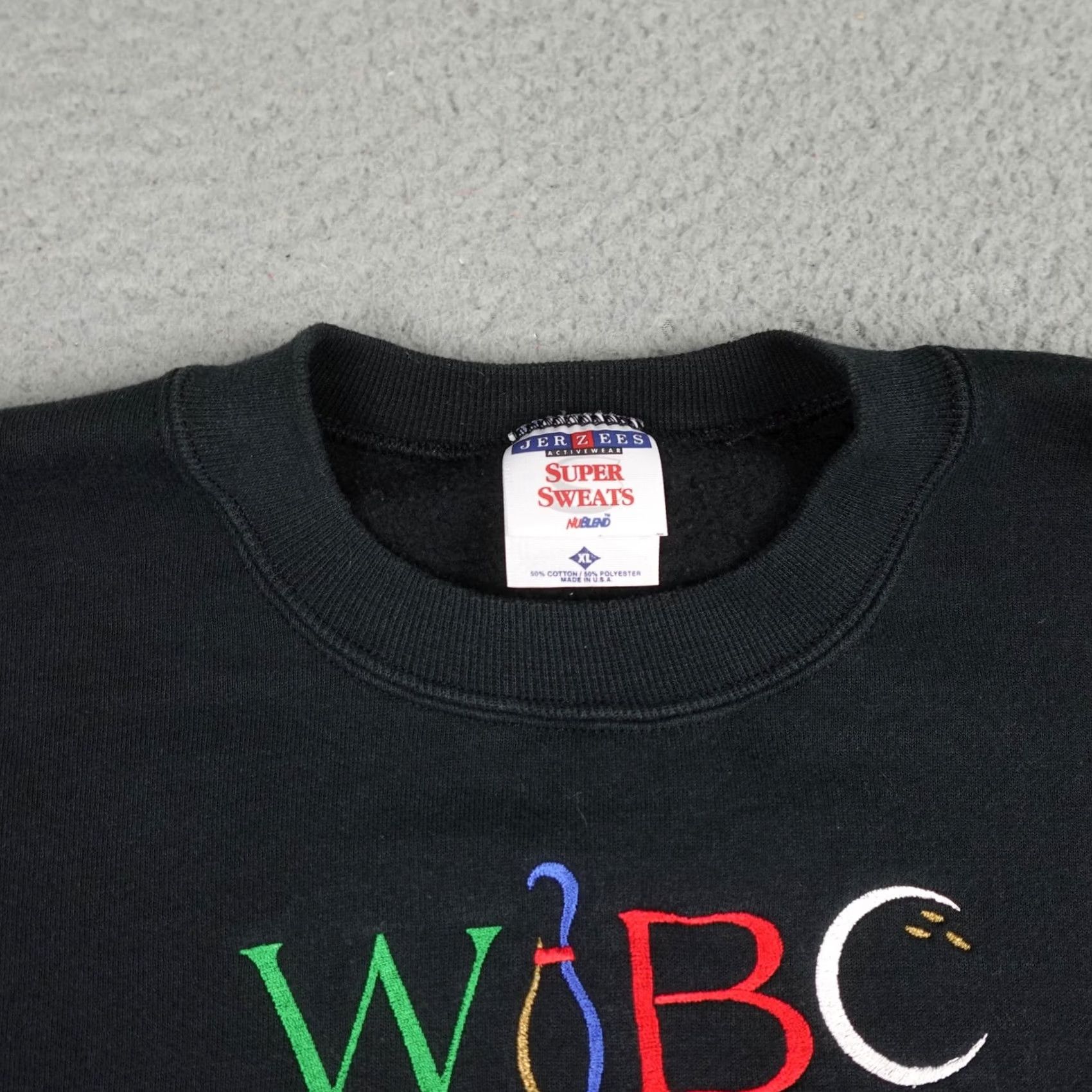 Jerzees VINTAGE JERZEES Shirt Mens XL Black WIBC Indy Sweatshirt Championship Tournament USA Size US XL / EU 56 / 4 - 5 Thumbnail