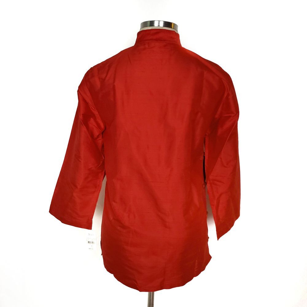 Halston Halston Red Silk Chinese Style Top M NWT Designer 80s 90s Size M / US 6-8 / IT 42-44 - 3 Thumbnail