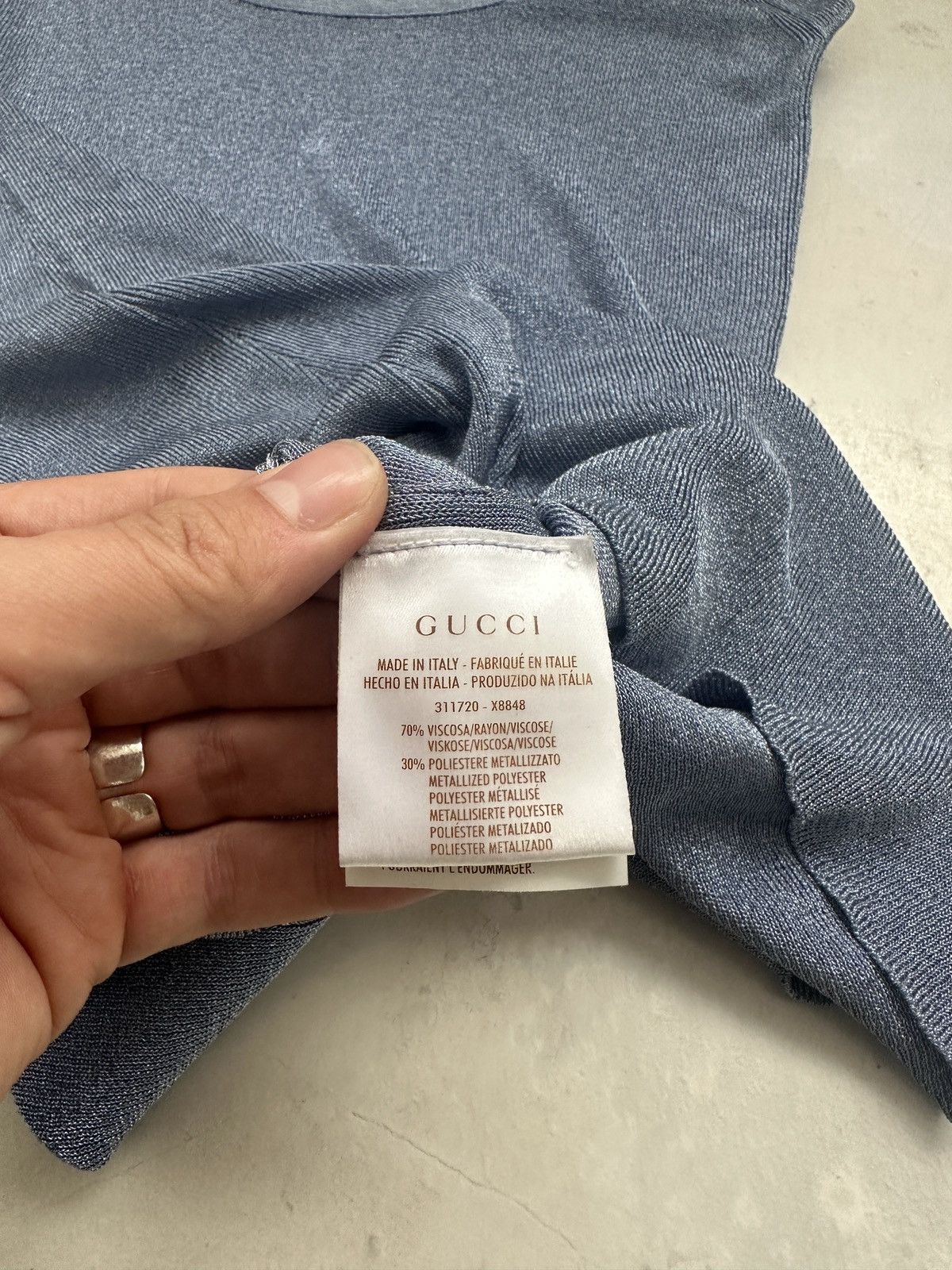 Gucci Gucci Y2K blouse blue metallic shine Size M / US 6-8 / IT 42-44 - 12 Thumbnail