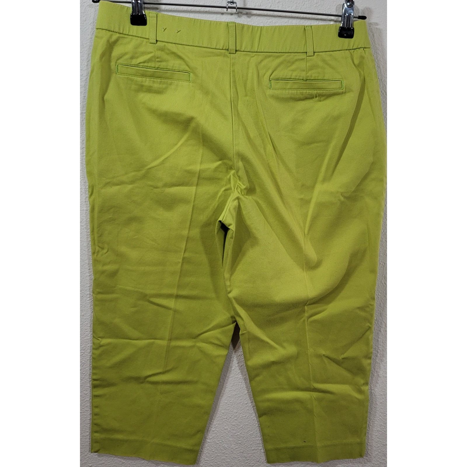 Other Kim Rogers Lime Green Flat Front Capri Pants 10P Lightweight Size 32" / US 10 / IT 46 - 4 Thumbnail