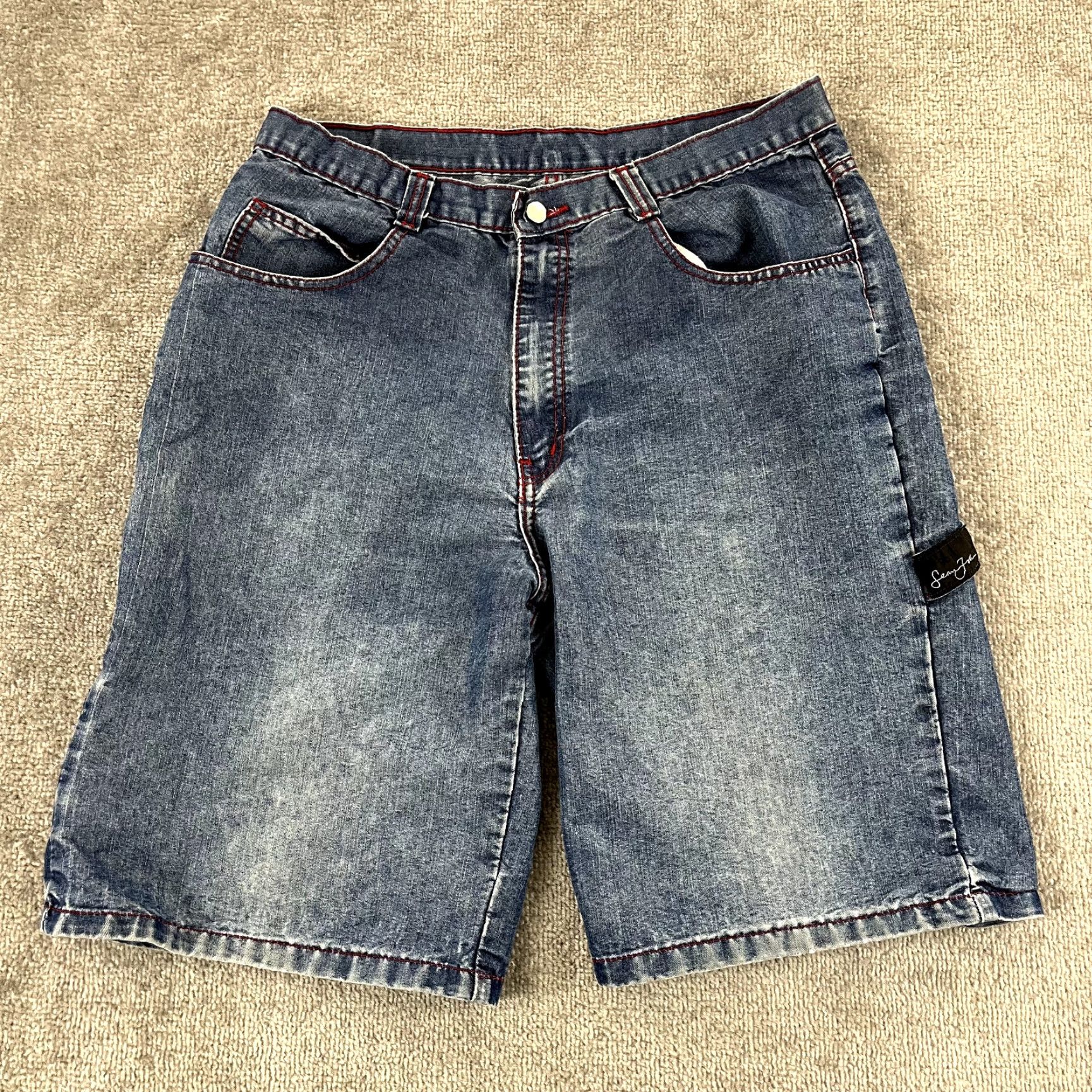 Sean John SEAN JOHN Shorts Mens 33 x 11.5" Blue Baggy Denim Hip Hop Grunge Y2K Jeans 5-Pocket Shirt Casual Mens Size US 33 - 2 Thumbnail
