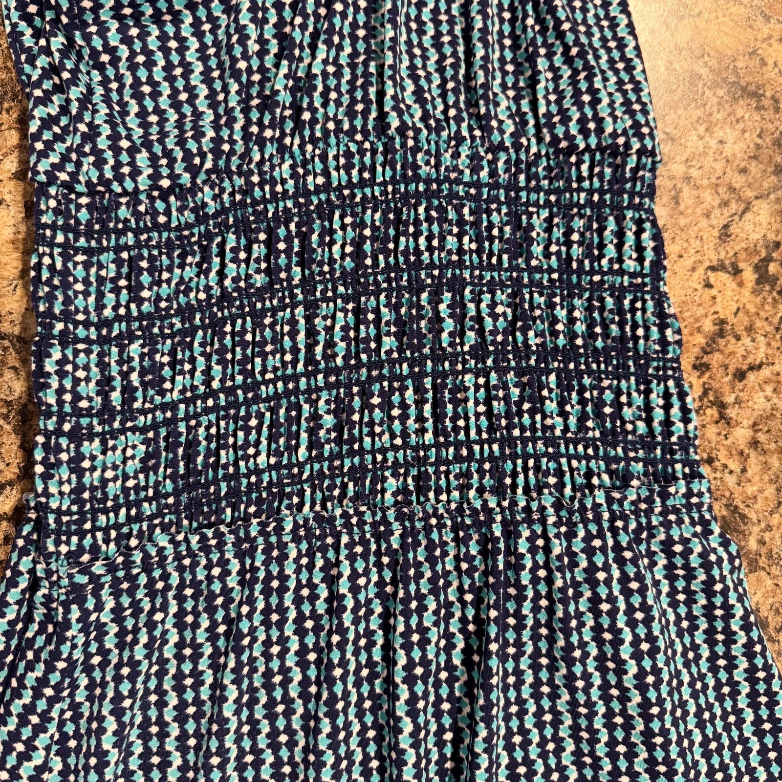 Other Daisy Fuentes Maxi Dress Smocked Blue Boho Resort Beachy 2X Size XXL / US 16-18 / IT 52-54 - 6 Thumbnail