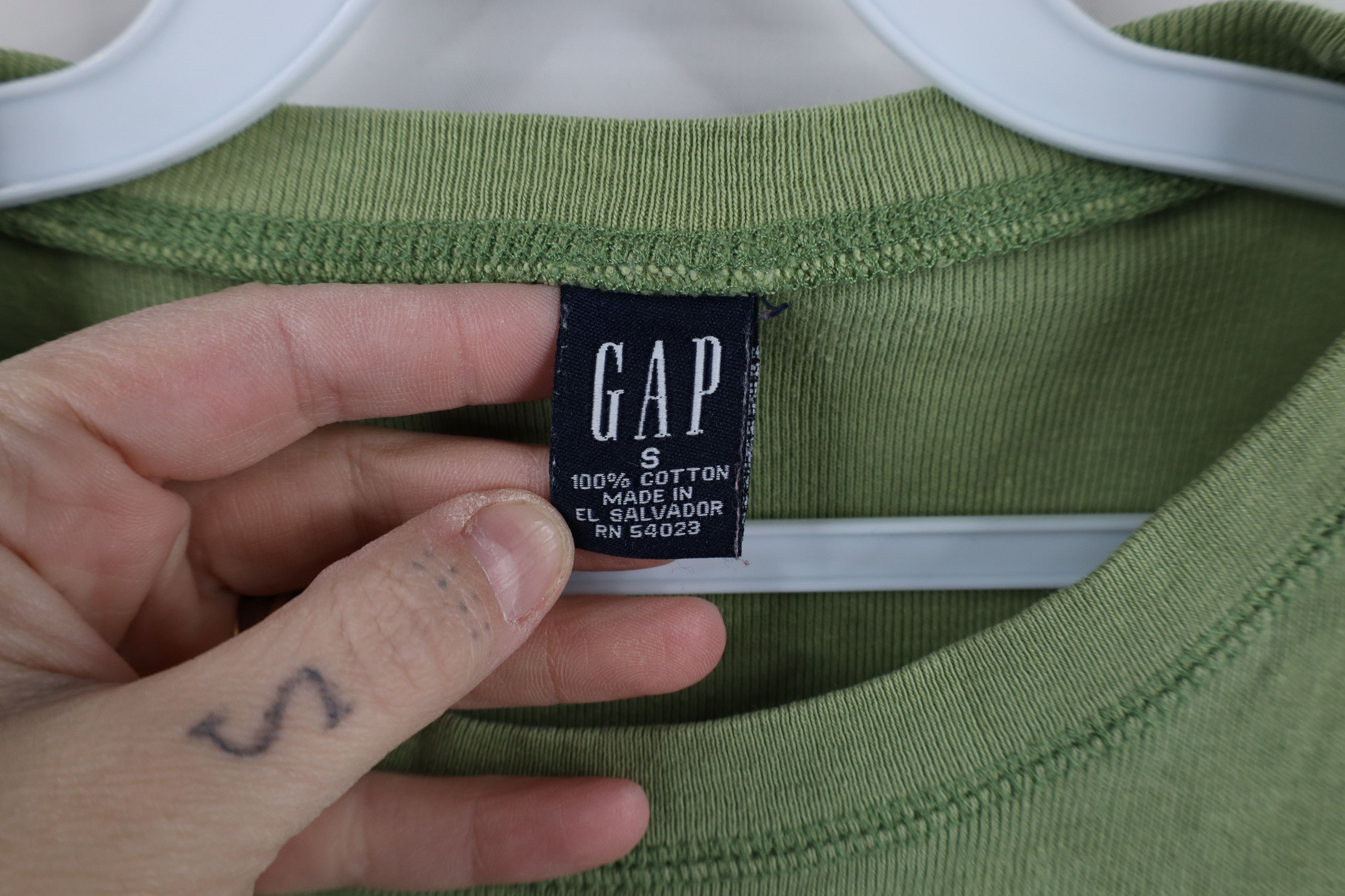 Gap × Vintage Vintage 90s Gap Blank Babydoll Ribbed Knit T-Shirt Green Size S / US 4 / IT 40 - 6 Thumbnail