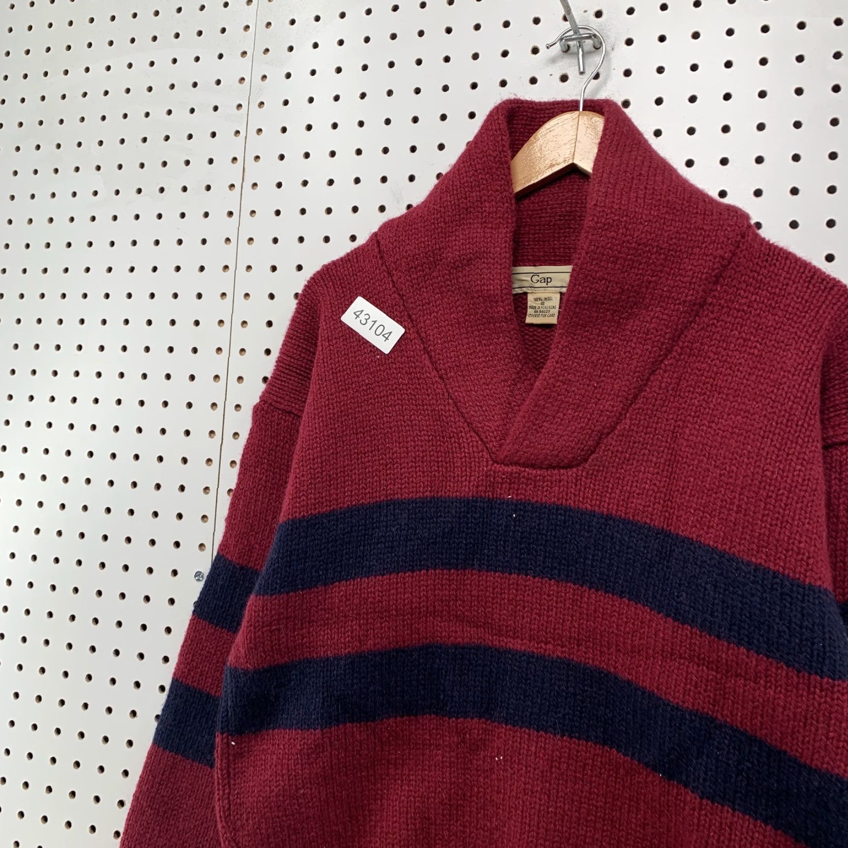 Gap VINTAGE 80s Gap Sweater Mens Small Knit Pullover Shawl Collar Red Casual Winter Size US S / EU 44-46 / 1 - 2 Thumbnail
