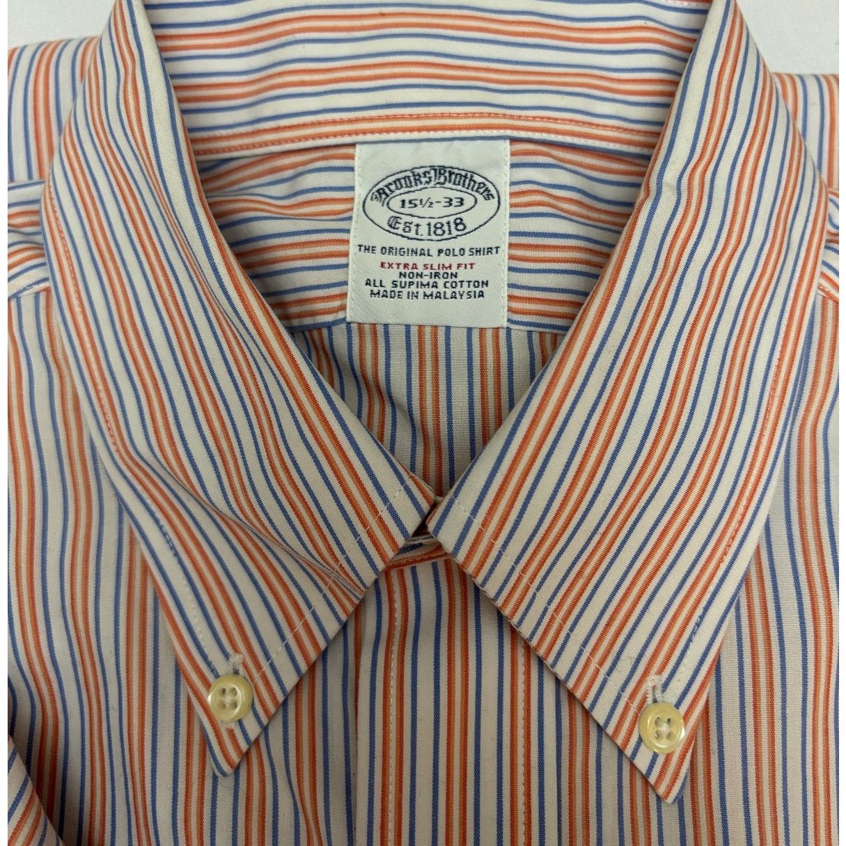 Brooks Brothers BROOKS BROTHERS X Slim Fit Stripe Dress Shirt | 15 1/2 - 33 Size US M / EU 48-50 / 2 - 2 Thumbnail