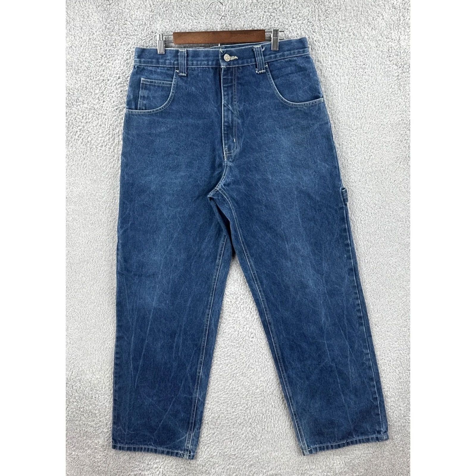 Phat Farm VINTAGE Phat Farm Jeans Mens 36x30 Hip Hop 90s Baggy Wide-Leg Blue Denim Shirt? Size US 36 / EU 52 - 2 Thumbnail
