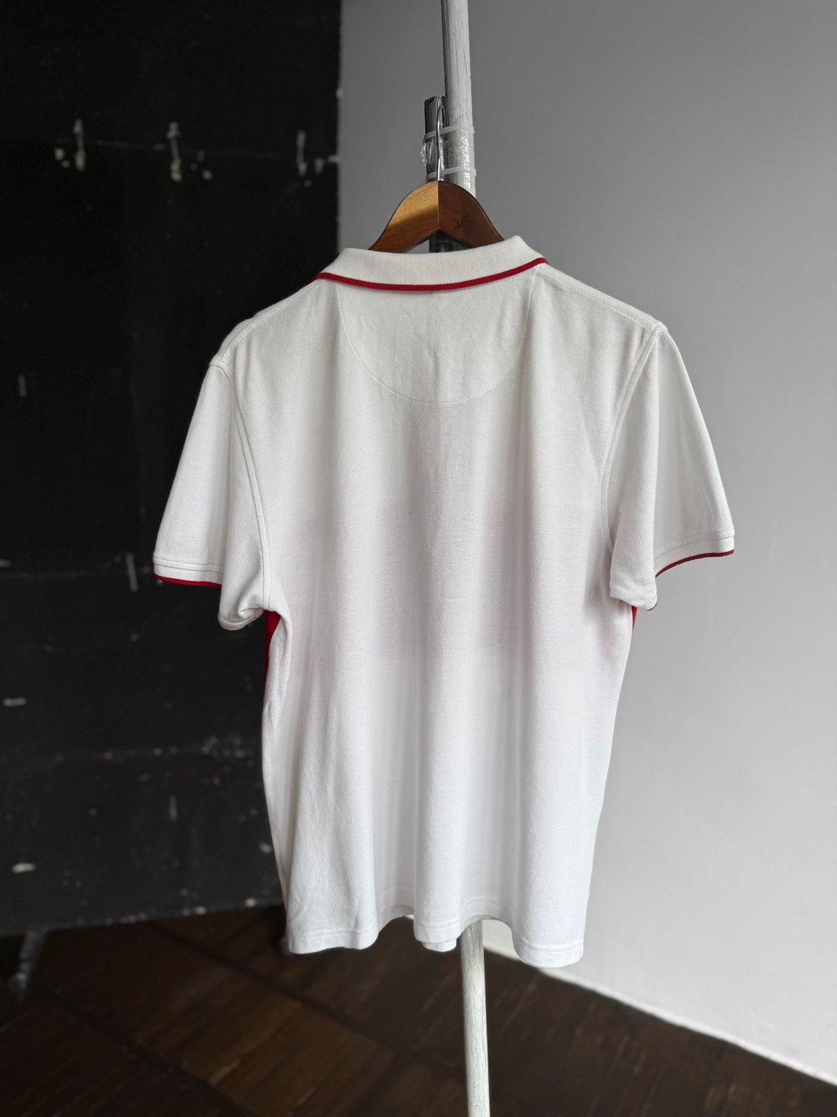 Designer England Easy Mens White Red Polo Shirt Embroidered Size US L / EU 52-54 / 3 - 3 Thumbnail