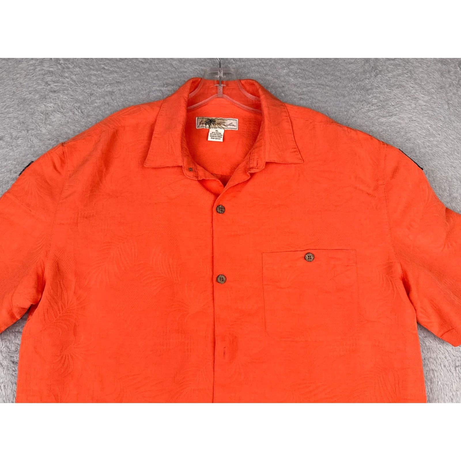 Harley Davidson VINTAGE Joe Marlin Shirt Mens Extra Large Orange Floral Harley Davidson & Flag Patch Button-Up Casual Hawaiian 2XL Mens Size US XXL / EU 58 / 5 - 4 Thumbnail