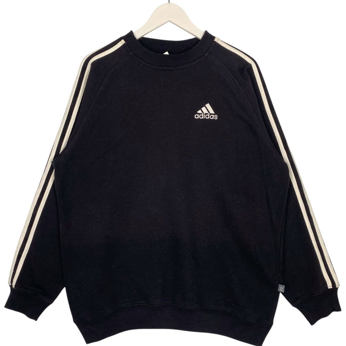 Vintage Vintage 90s Adidas Sweatshirt Crewneck Black Pullover Size L Size US L / EU 52-54 / 3 - 1 Thumbnail