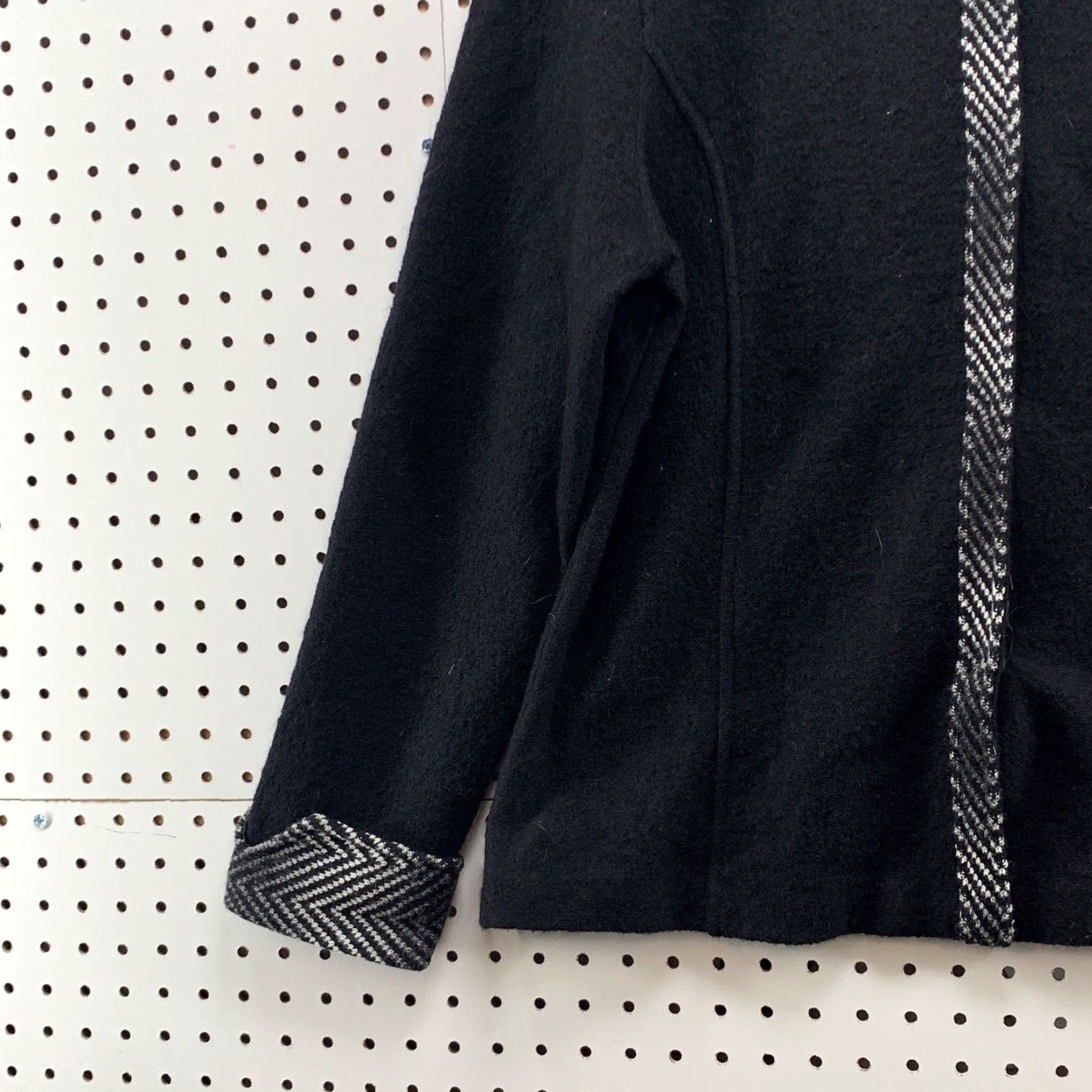 Laura Ashley VINTAGE Laura Ashley Sweater Medium 100% Wool Black Collared Full Zip Cardigan 80s, 90s Womens Size M / US 6-8 / IT 42-44 - 3 Thumbnail