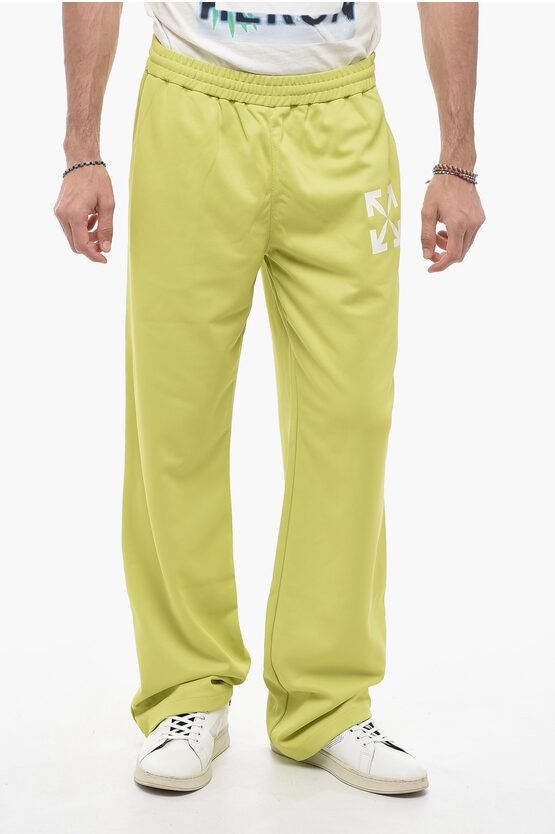 image of Off White Seasonal Drawstringed Single Arrow Track Pants in Green, Men's (Size 33)