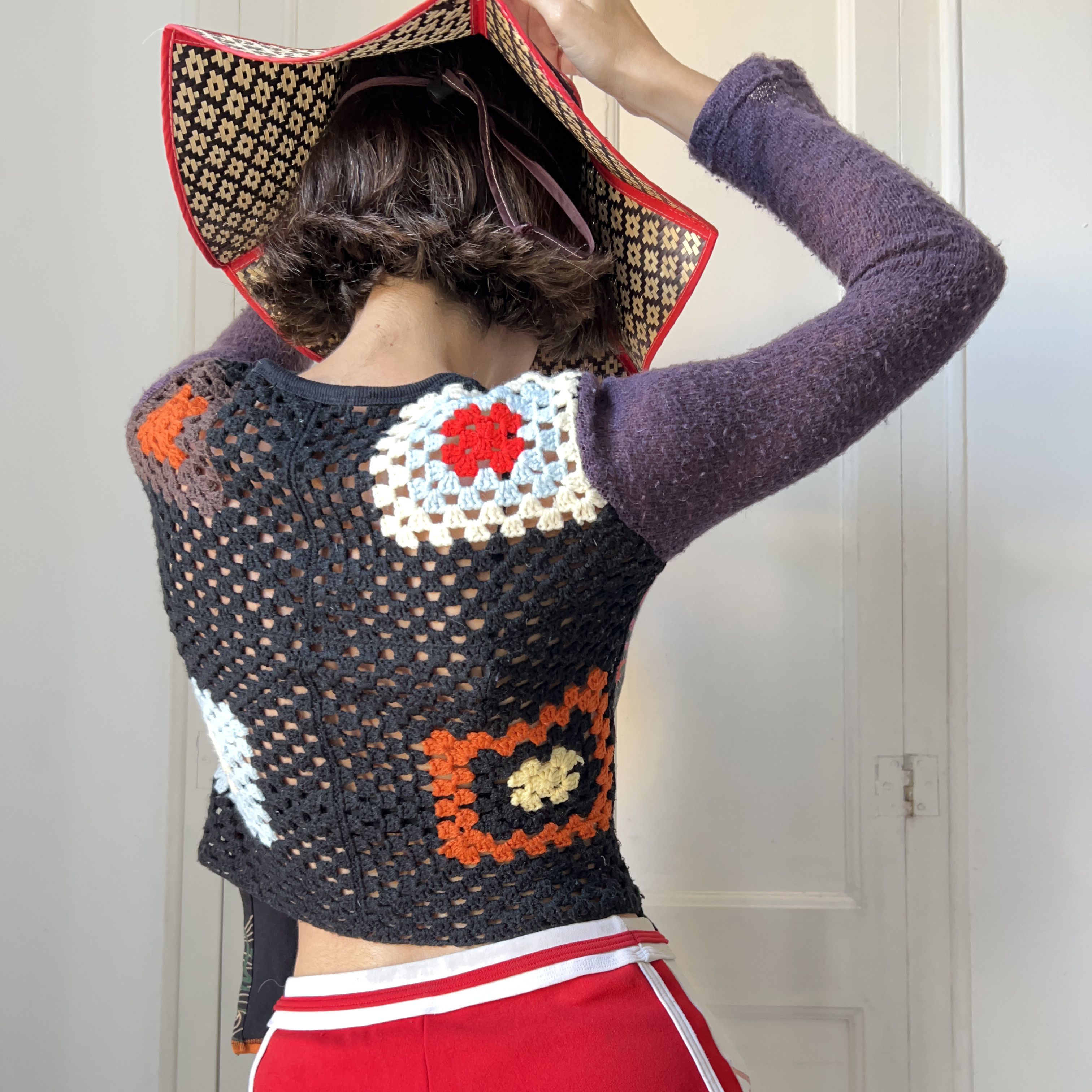Custo Barcelona Vintage Custo Barcelona Shirt, Y2K Crochet Granny Square Size M / US 6-8 / IT 42-44 - 6 Thumbnail