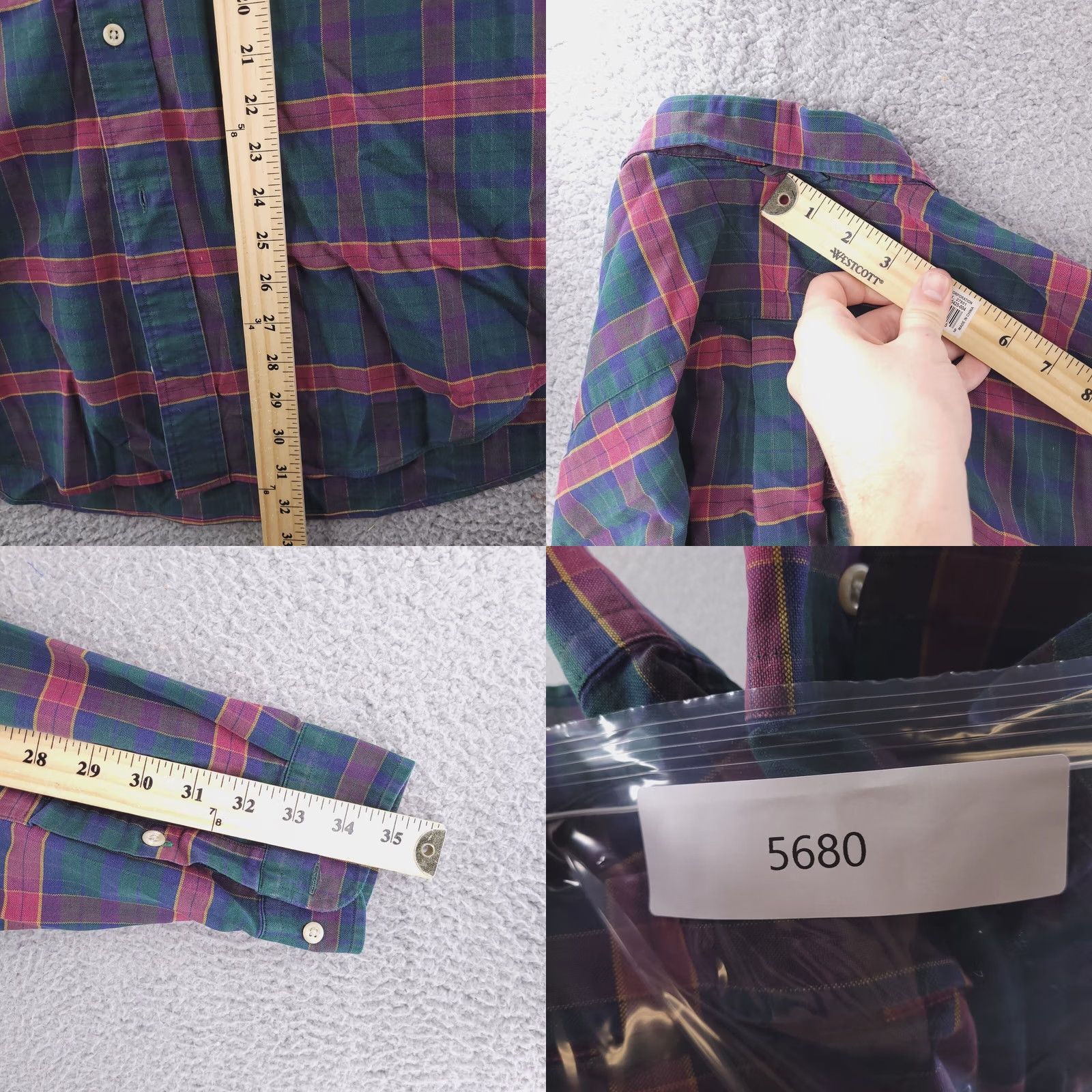 Tommy Hilfiger VINTAGE Tommy Hilfiger Shirt Mens Large Plaid Flannel Retro Long Sleeve Button-Up Size US L / EU 52-54 / 3 - 8 Thumbnail