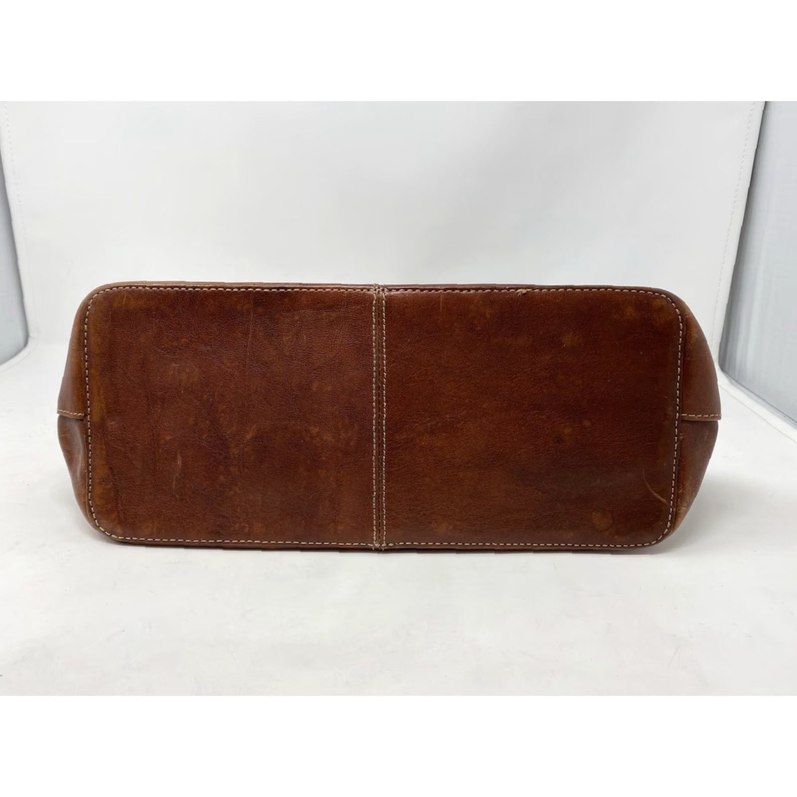 Fossil VINTAGE Fossil Tote Women Medium Leather Brown Purse Handbag Y2K 90s Classic Designer Inner Pockets Brown Leather Size ONE SIZE - 6 Thumbnail