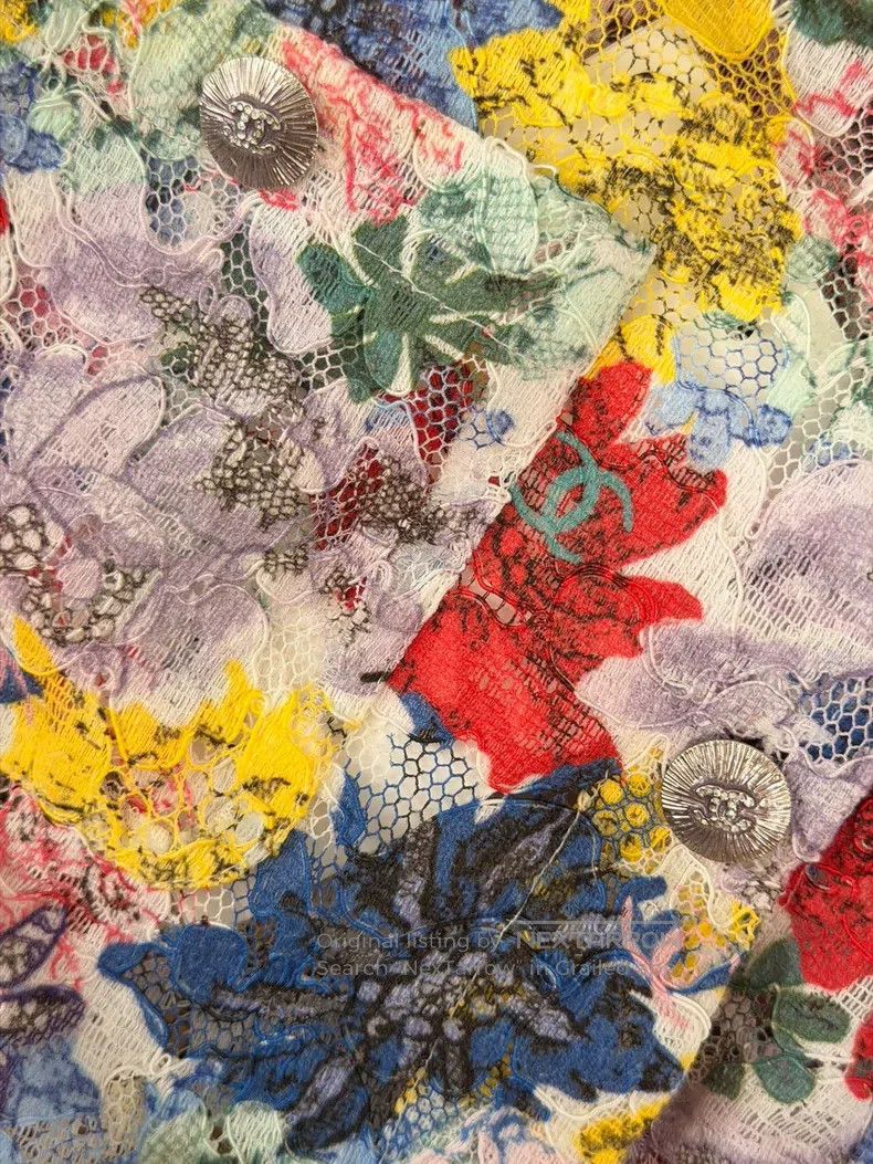 Chanel Chanel 24s colourful floral lace hollow full-print logo lo Size XS / US 0-2 / IT 36-38 - 3 Thumbnail