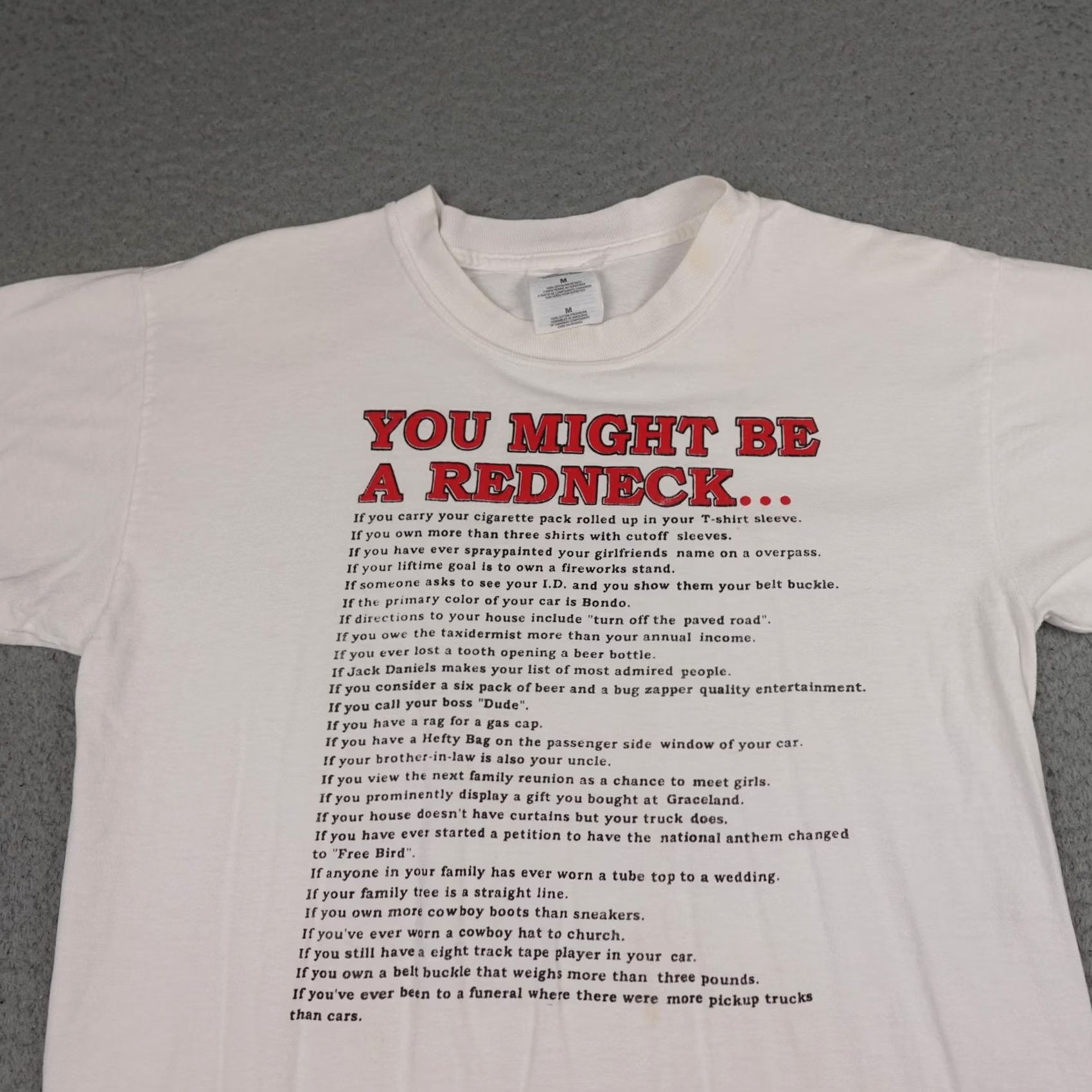 Gildan Gildan Shirt Mens Medium White Funny Graphic Tee You Might Be A Redneck Size US M / EU 48-50 / 2 - 3 Thumbnail