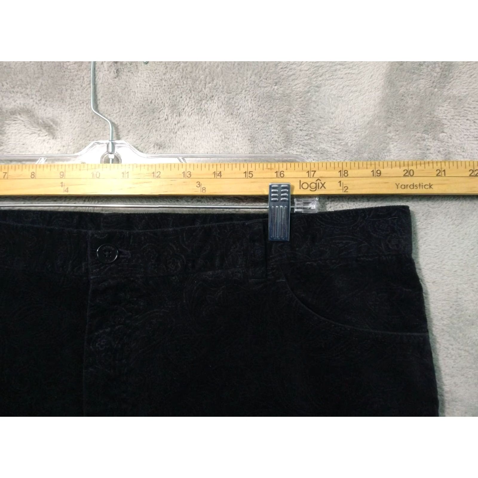 Ralph Lauren Ralph Lauren Pants Womens 20 Black Paisley Corduroy Straight Leg High Rise Chino 20W Boyfriend? Womens. Size 42" / US 20 - 3 Thumbnail