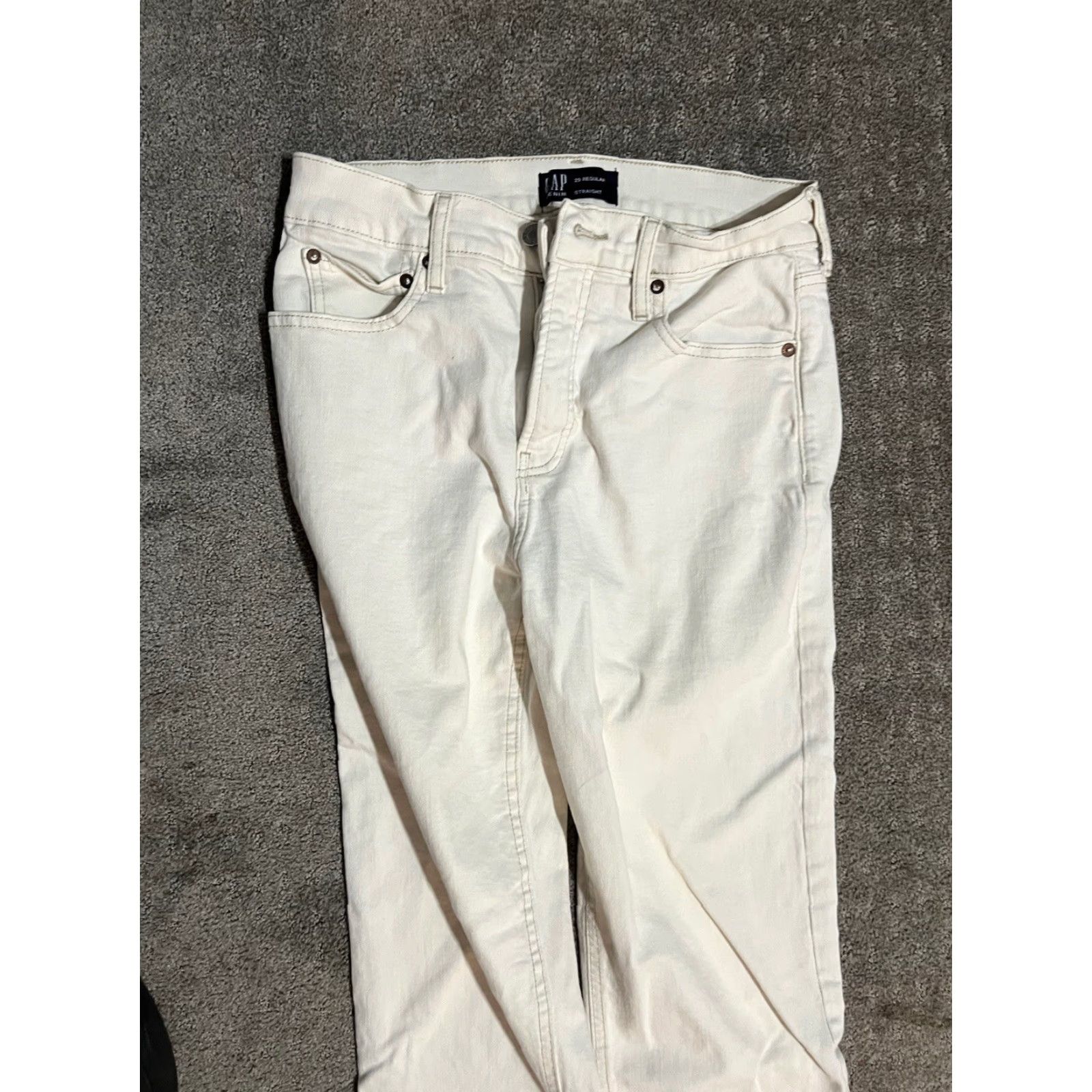 Gap Gap Jeans White Stretch Classic Straight Leg Denim Womens Size 29 Regular Inseam 27.5 in Size 29" - 2 Thumbnail