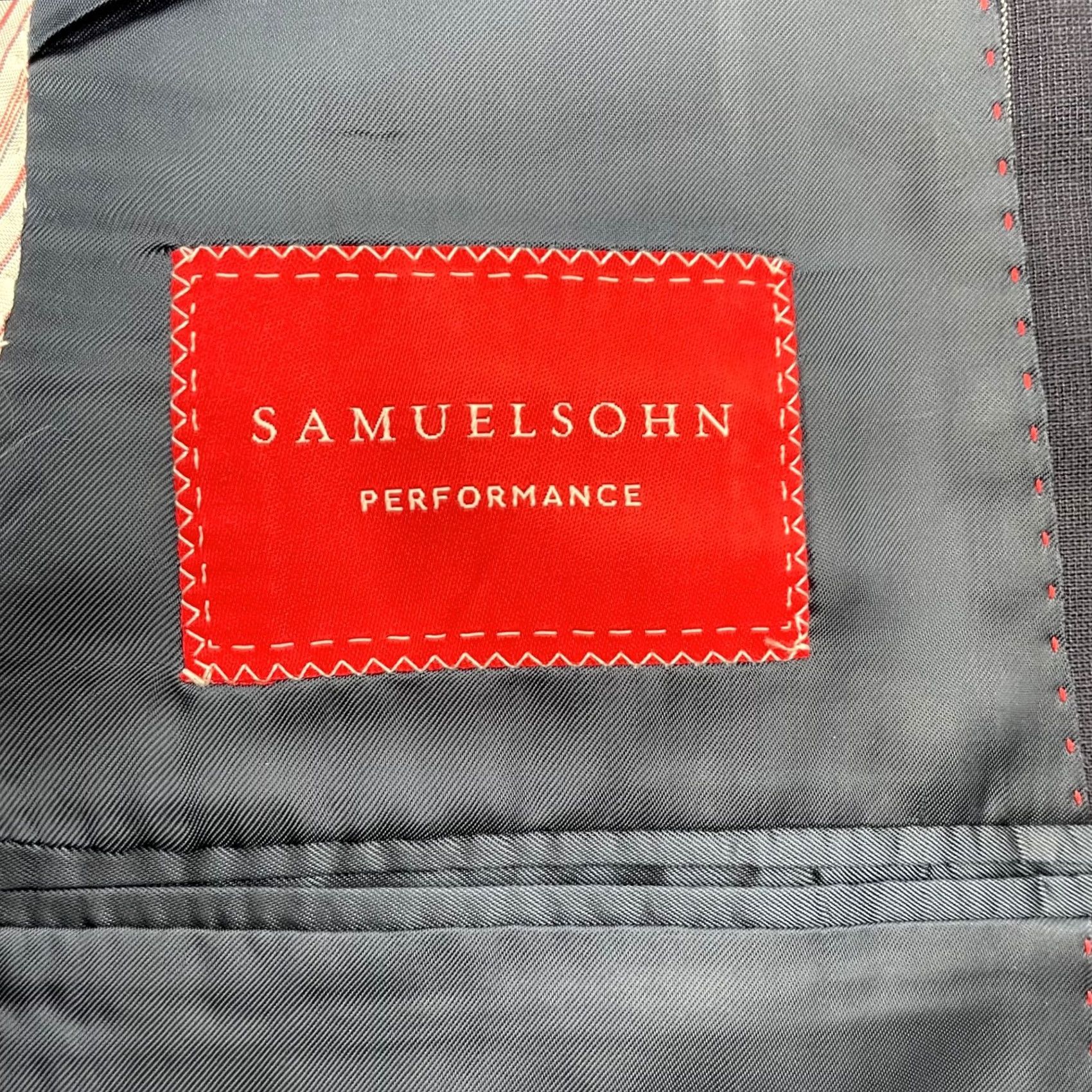 Vintage Samuelsohn Blazer Jacket Navy Blue Stripe 2-Button 42XS Wool Single-Breasted Notch Lapel Mens Regular Short Vintage: No Size 42R - 6 Thumbnail