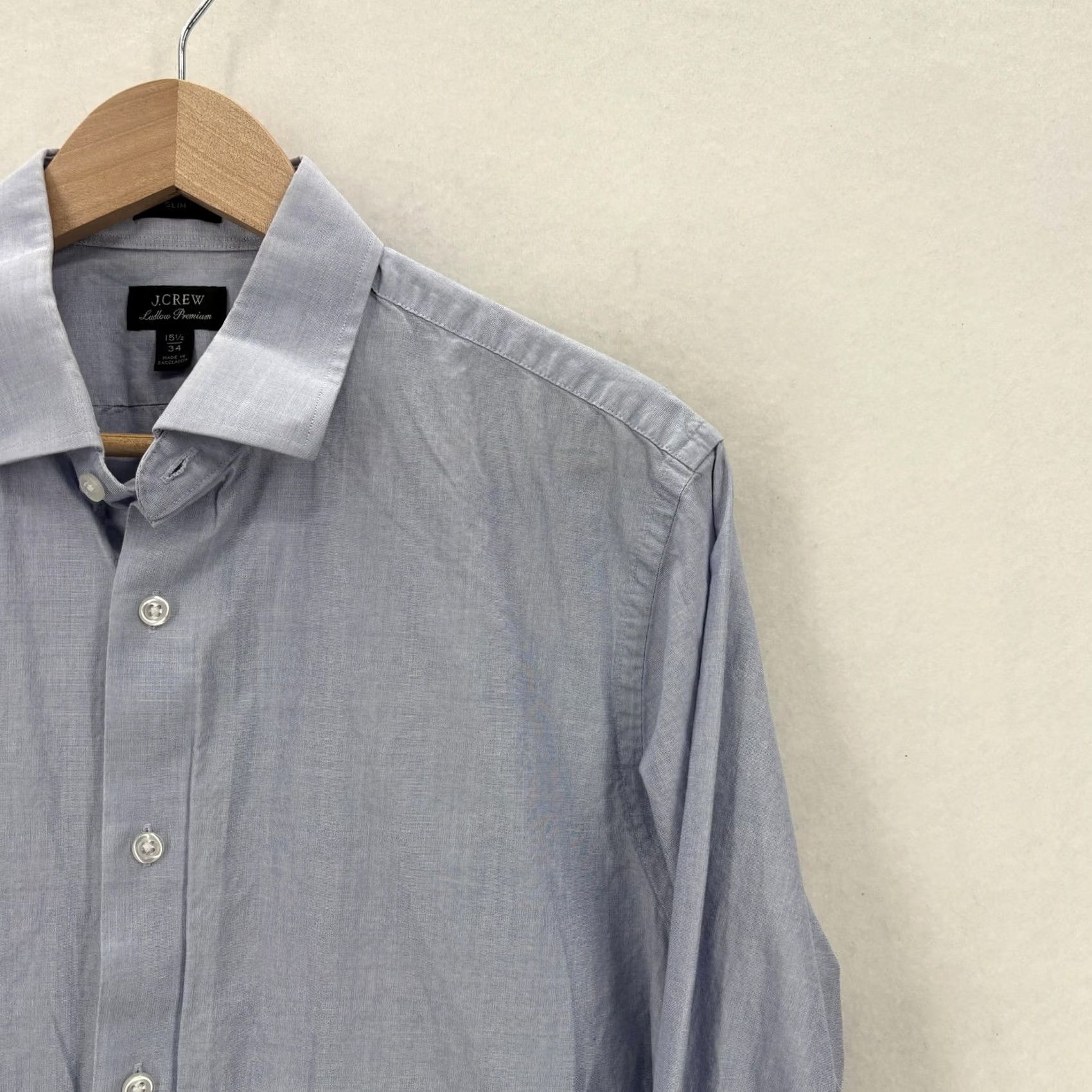 J.Crew J.CREW Ludlow Dress Shirt Mens 15.5 34/35 Blue Slim Check Cotton Shirt Size 42R - 2 Thumbnail