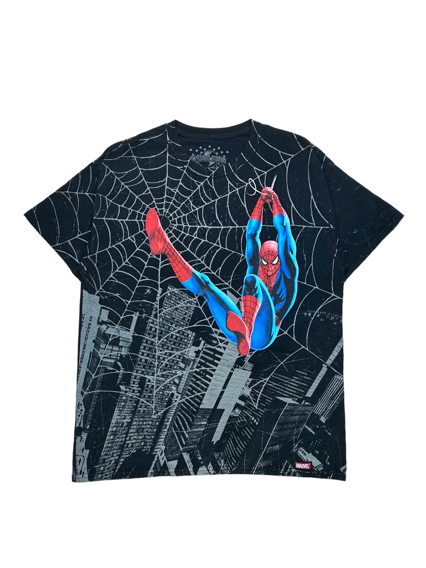 image of Marvel Comics x Movie Spider-Man 3D Fullprint Tshirt in Black, Men's (Size Small)