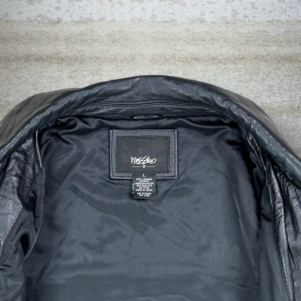 Mossimo Vintage 90s Mossimo Genuine Leather Jacket Mens L Jet Black Size US L / EU 52-54 / 3 - 4 Thumbnail