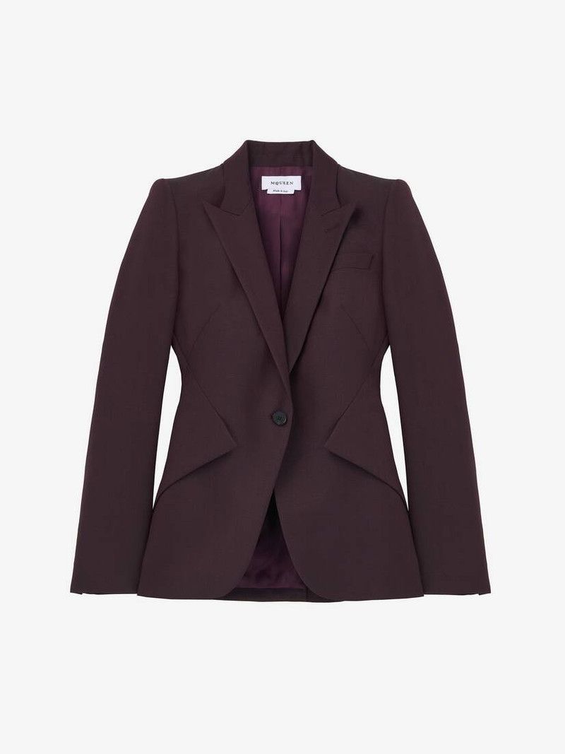 Alexander McQueen o1srvl11e0226 Single-Breasted Jacket In Burgundy Size L / US 10 / IT 46 - 1 Thumbnail