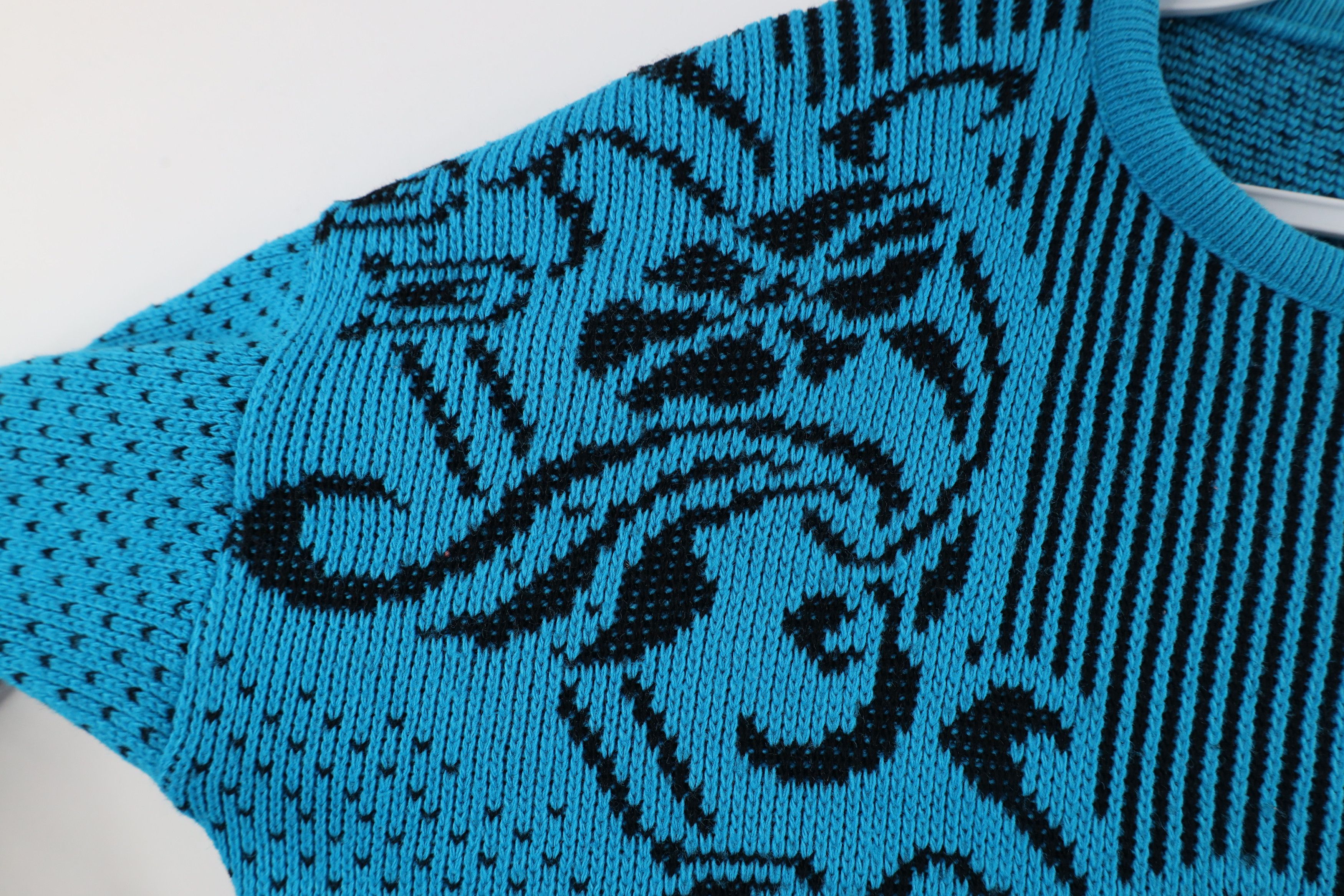 Vintage Vintage 90s Streetwear Flower Geometric Knit Mom Sweater Size XL / US 12-14 / IT 48-50 - 4 Thumbnail
