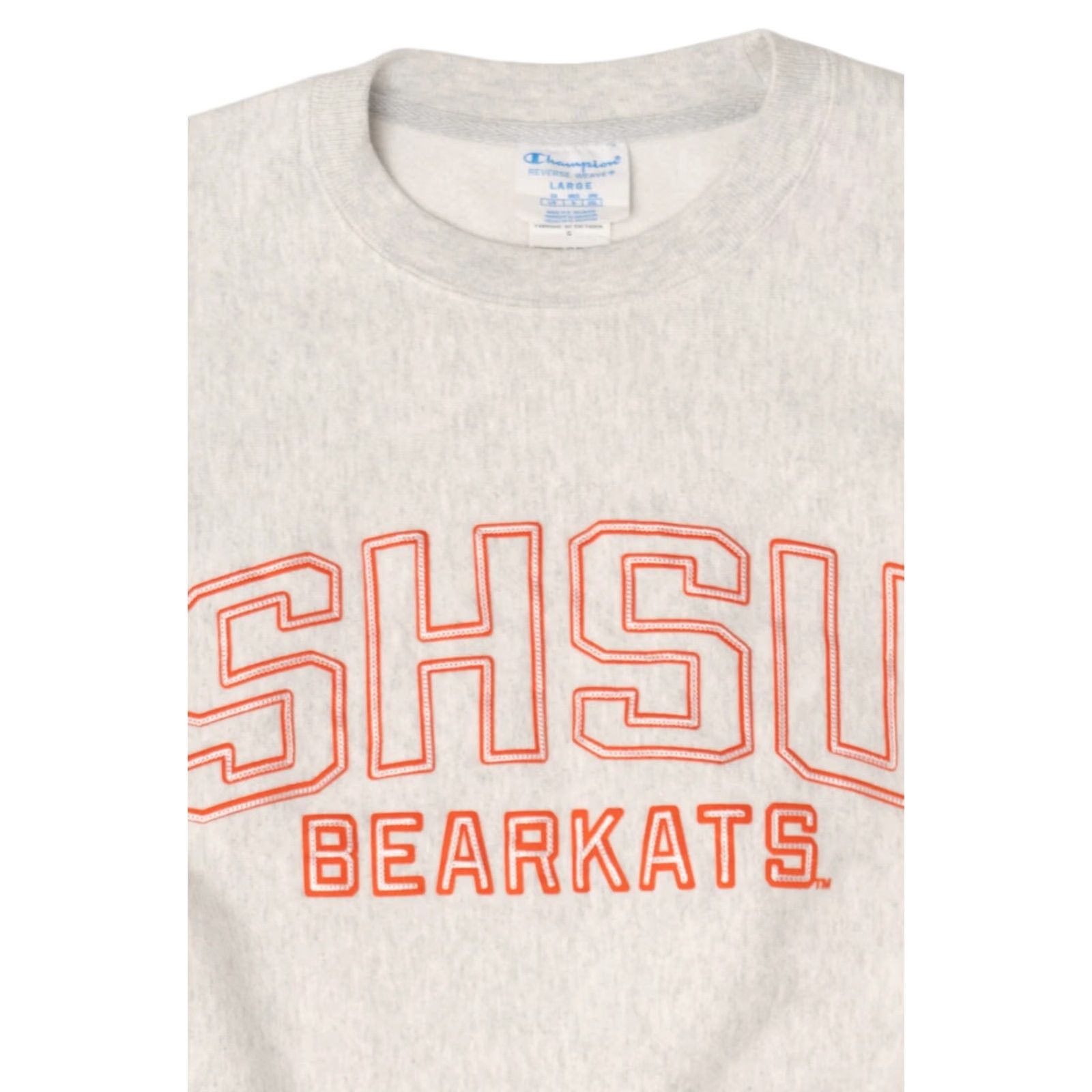Champion VINTAGE Sam Houston State University Bearkats Sweatshirt Light Gray Sweatshirt Large Grey 2010s Champion Mens Size US L / EU 52-54 / 3 - 6 Thumbnail