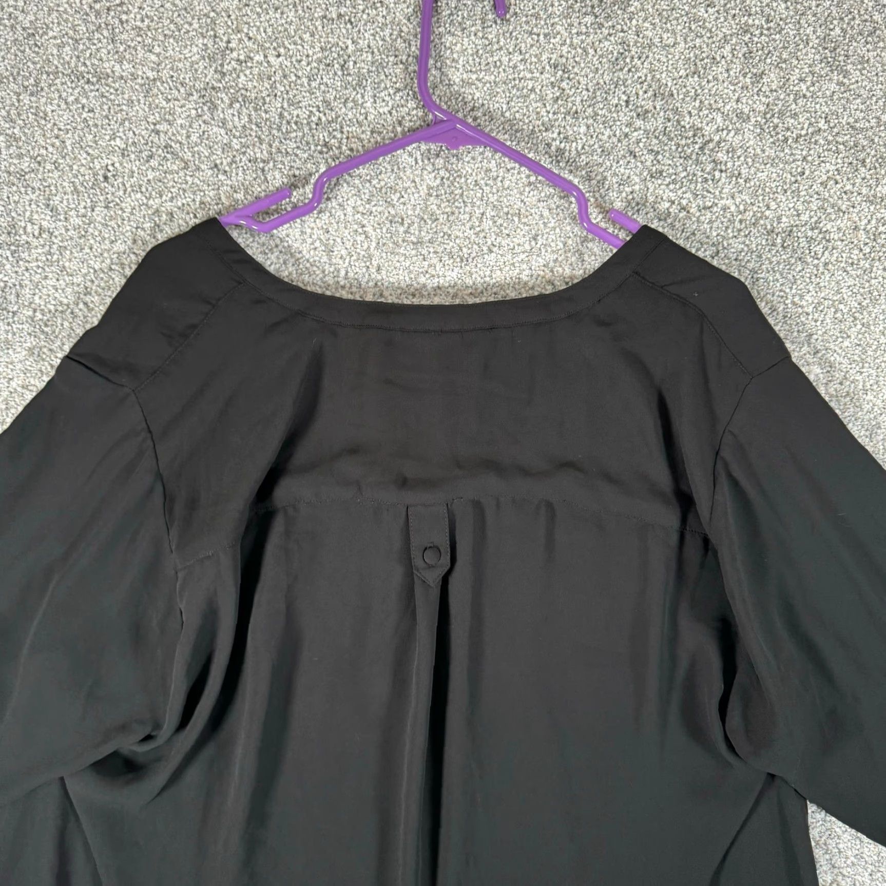 Torrid Torrid Blouse Hi-Lo Roll Tab Pockets 3X Plus Black V-Neck Button Polyester Grunge Witchy Fairy Tunic Women Mens? Size XXL / US 16-18 / IT 52-54 - 5 Thumbnail
