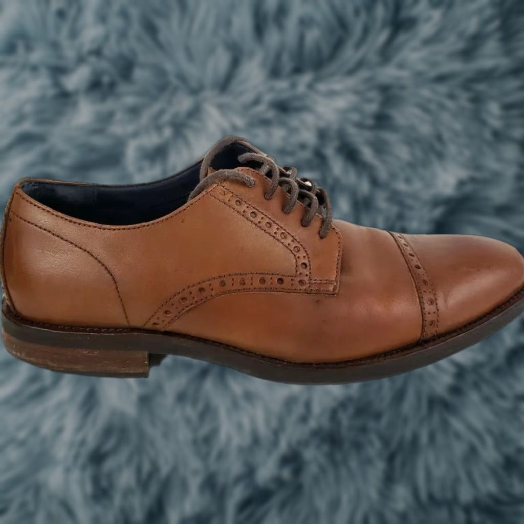 VINTAGE Cole Haan Grand OS Mens Dress Oxford Shoes Cap Toe Brown Leather 8.5 M Mens Shoes
