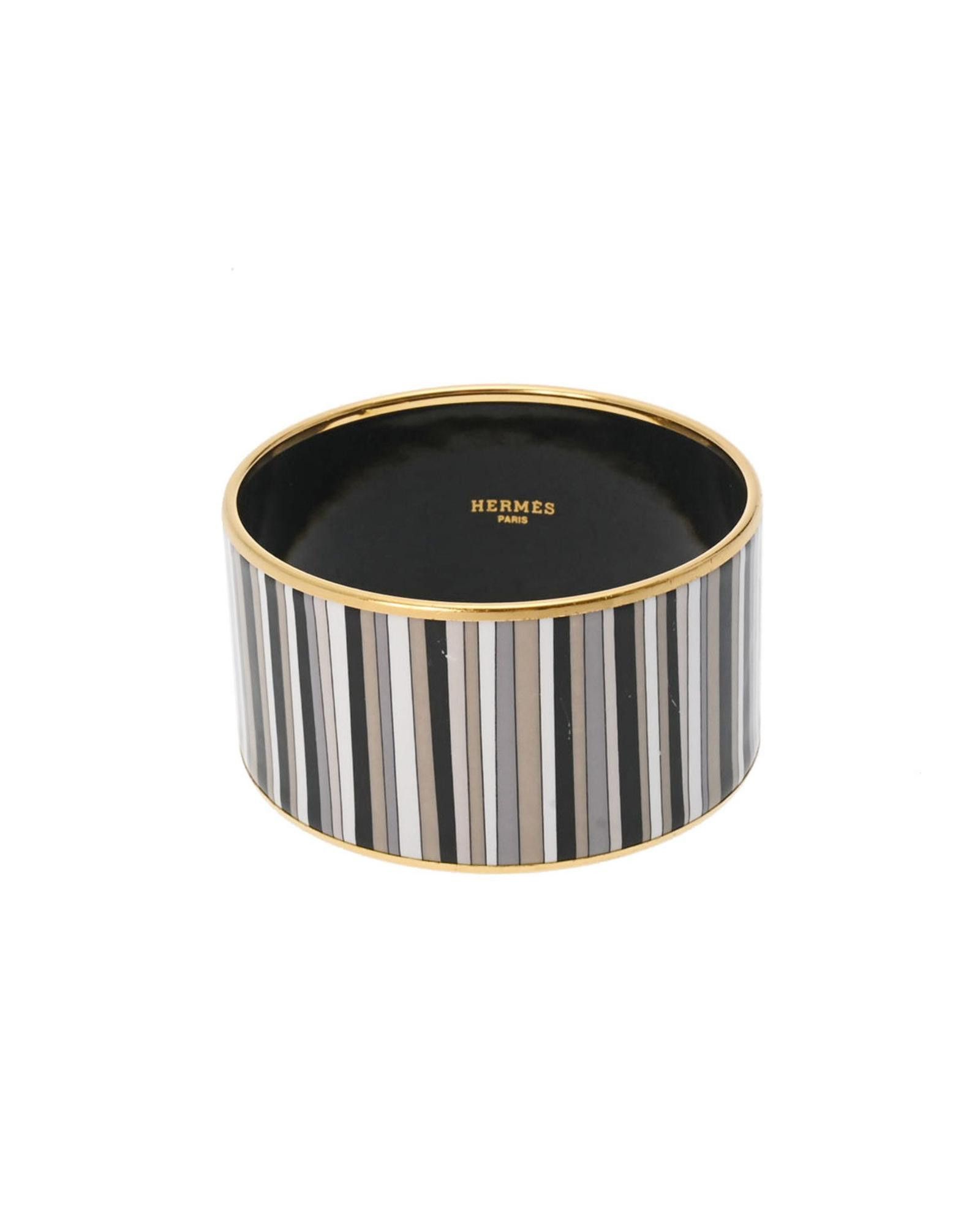 image of Hermes Sophisticated Grey Gold-Plated Bangle, Women's