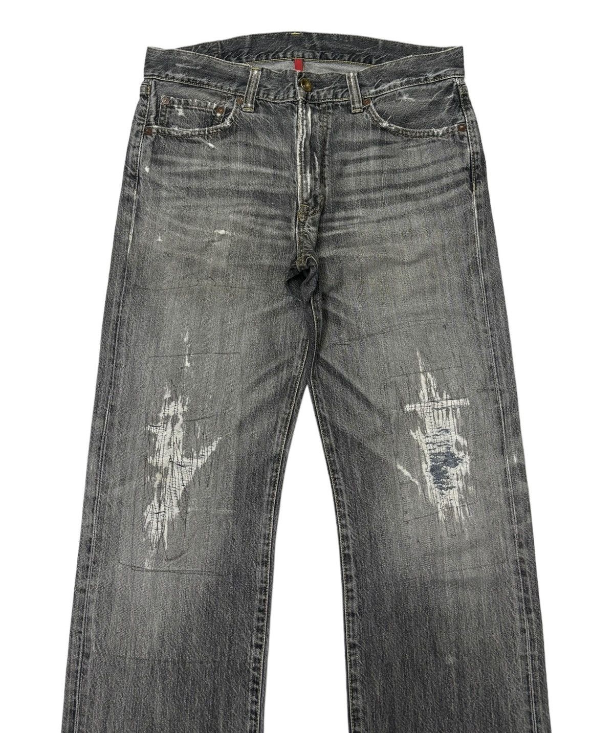 Undercover × Uniqlo VINTAGE S002 BLACK FADED DISTRESS BAGGY JEANS Size US 34 / EU 50 - 4 Thumbnail