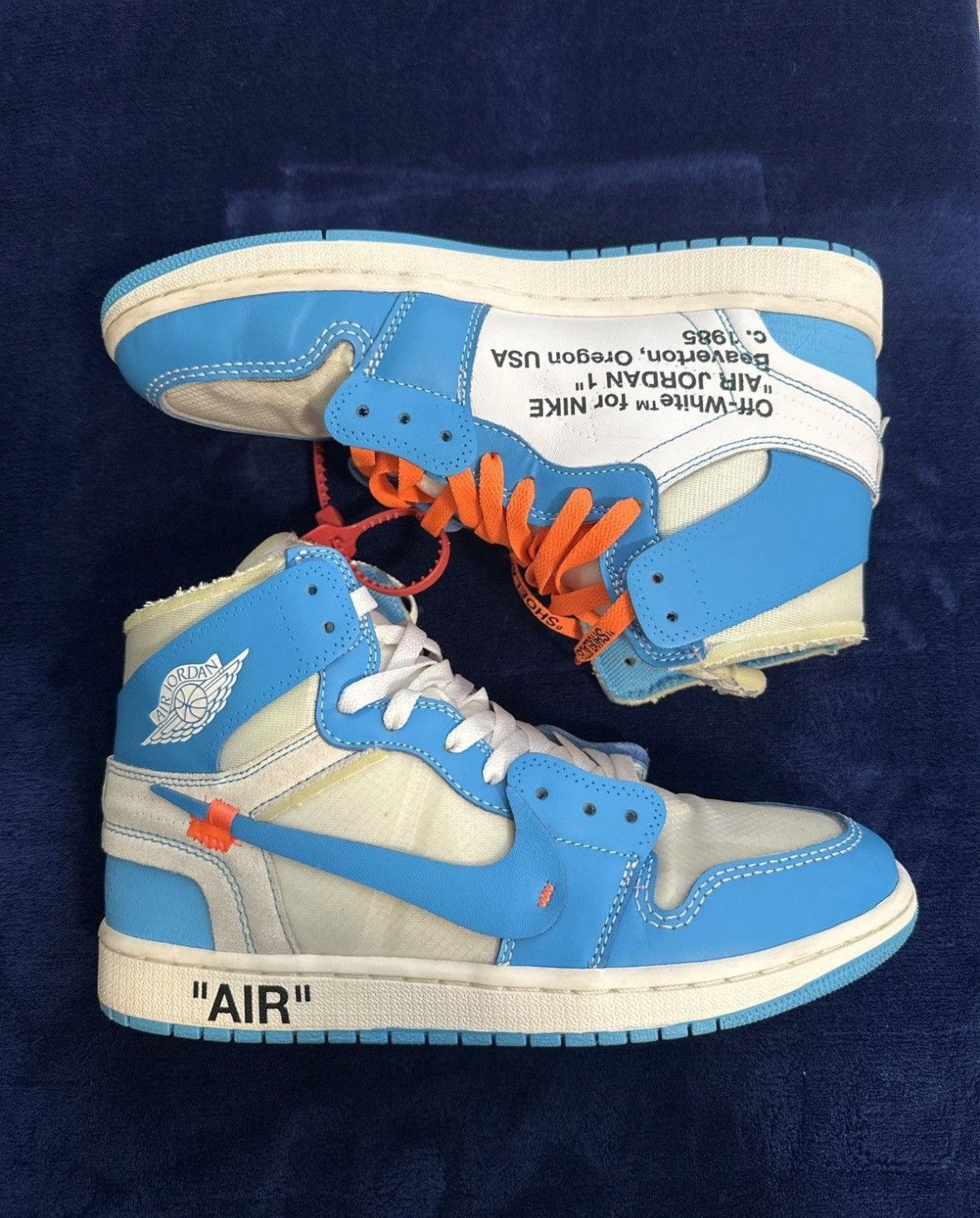 Jordan Brand × Off-White Jordan 1 x Offwhite UNC Colorway Size US 9.5 / EU 42-43 - 1 Thumbnail