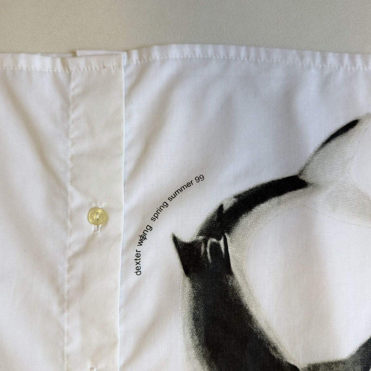 Dexter Wong S/S 1999 ‘Shark’ Print White Shirt Size US M / EU 48-50 / 2 - 10 Thumbnail
