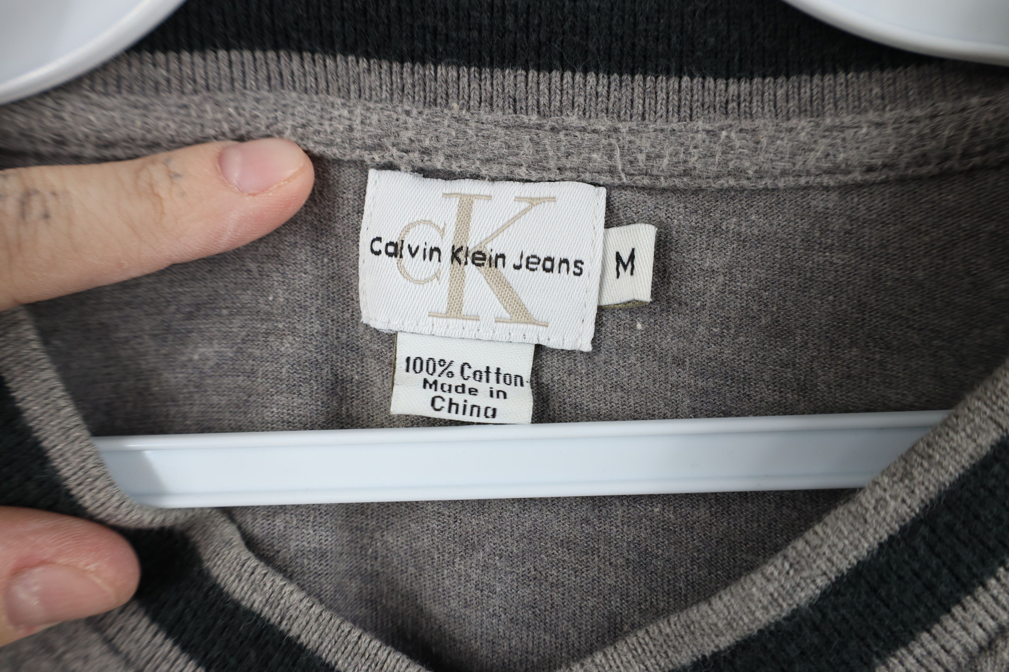 Calvin Klein Vintage 90s Calvin Klein Ribbed Knit Long Sleeve T-Shirt Size US M / EU 48-50 / 2 - 6 Thumbnail
