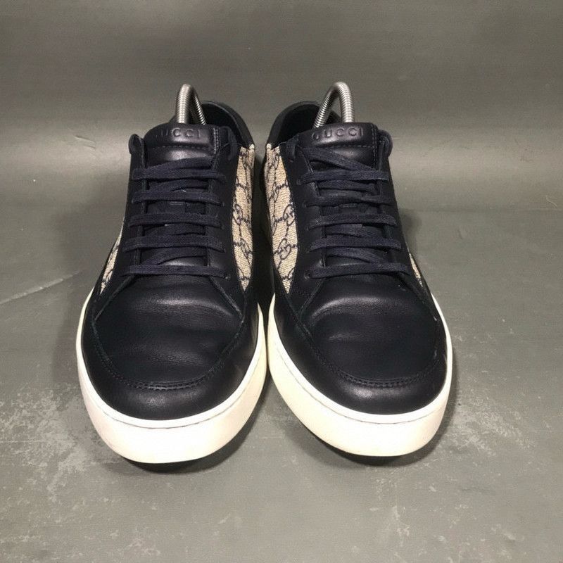 Gucci Gucci Ace Leather Sneakers with Double G Pattern - Size US 9.5 / EU 42-43 - 2 Thumbnail