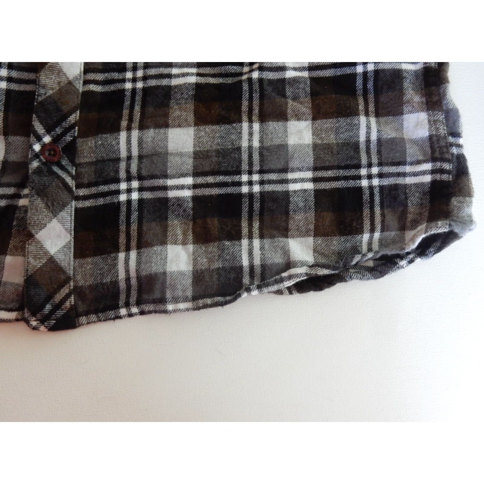 Rusty RUSTY Shirt Men Long Sleeve Button-Up Plaid Flannel L Black Cotton" Size US L / EU 52-54 / 3 - 2 Thumbnail