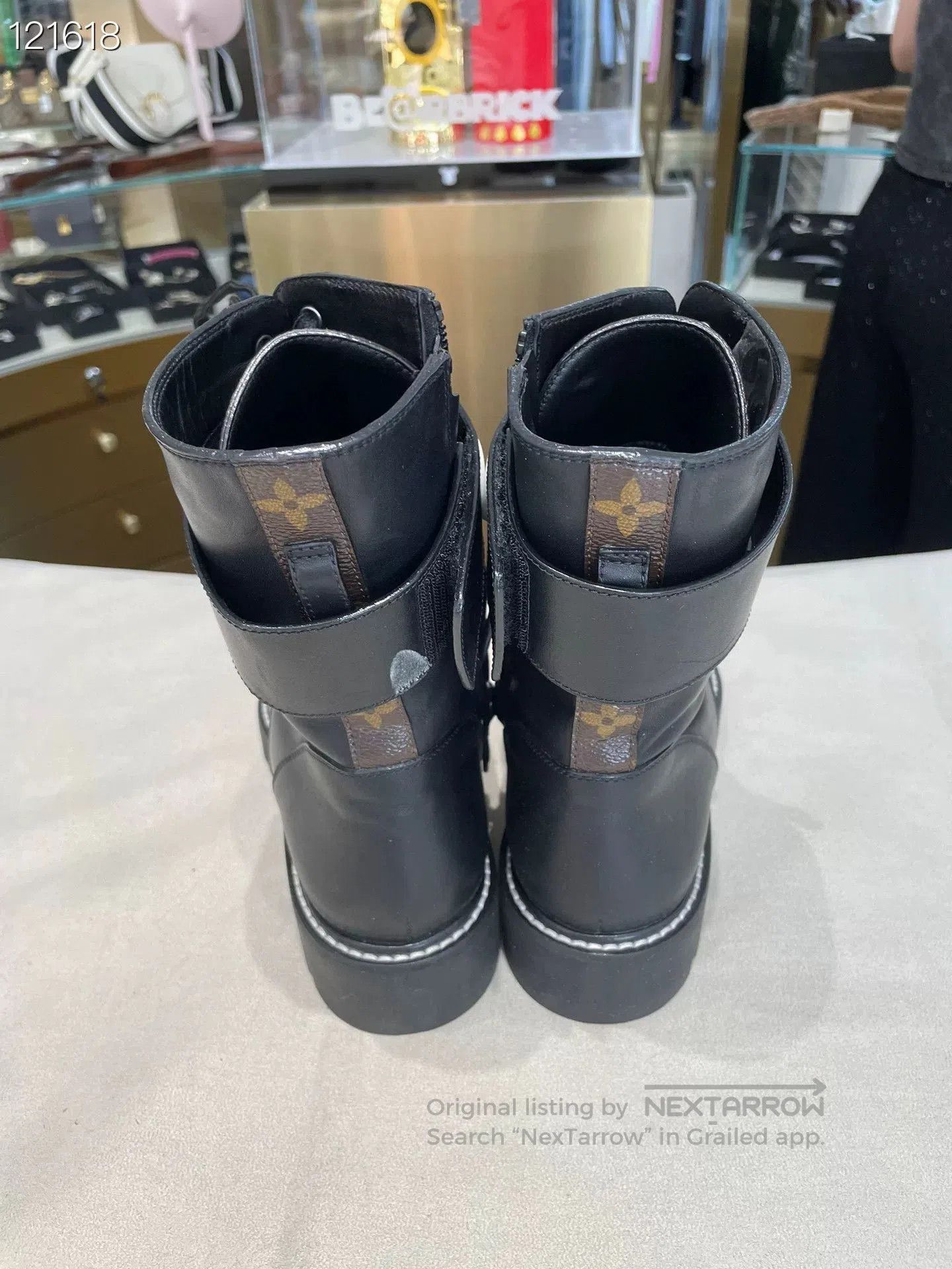 Louis Vuitton LV Women's Calf Leather Logo Martin Boots. Size US 8 / IT 38 - 4 Thumbnail