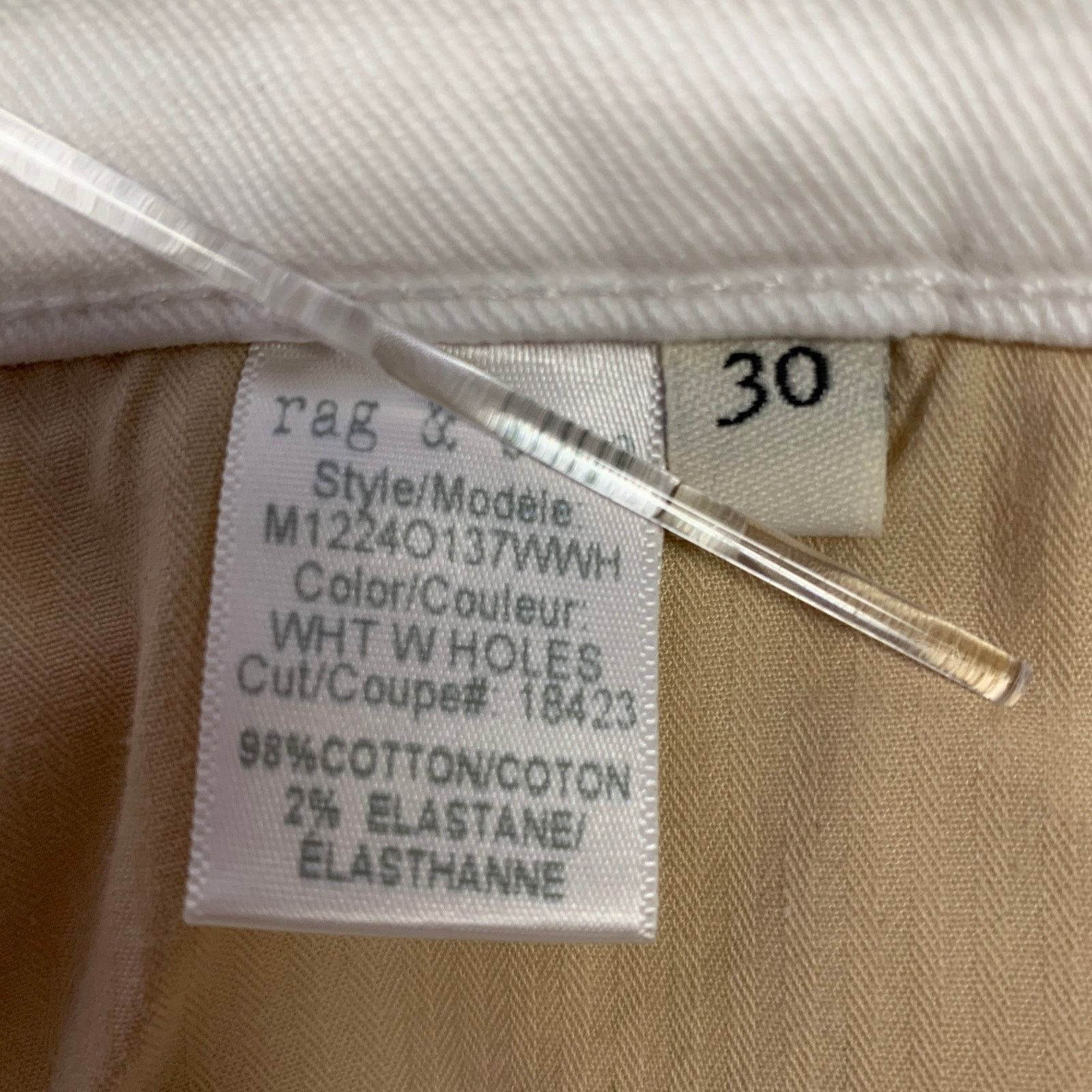Rag & Bone RAG & BONE Size 30 White Distressed Skinny Jeans Size US 30 / EU 46 - 7 Thumbnail