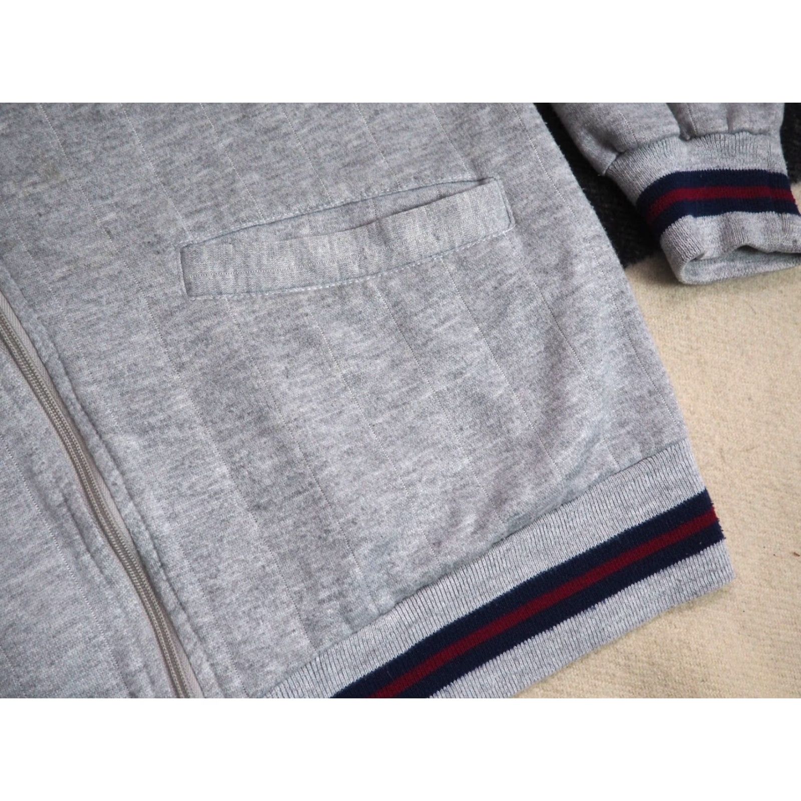 Vintage VINTAGE 80s Heather Gray Red Blue Retro Full Zip Sweatshirt Mens M Size US M / EU 48-50 / 2 - 4 Thumbnail