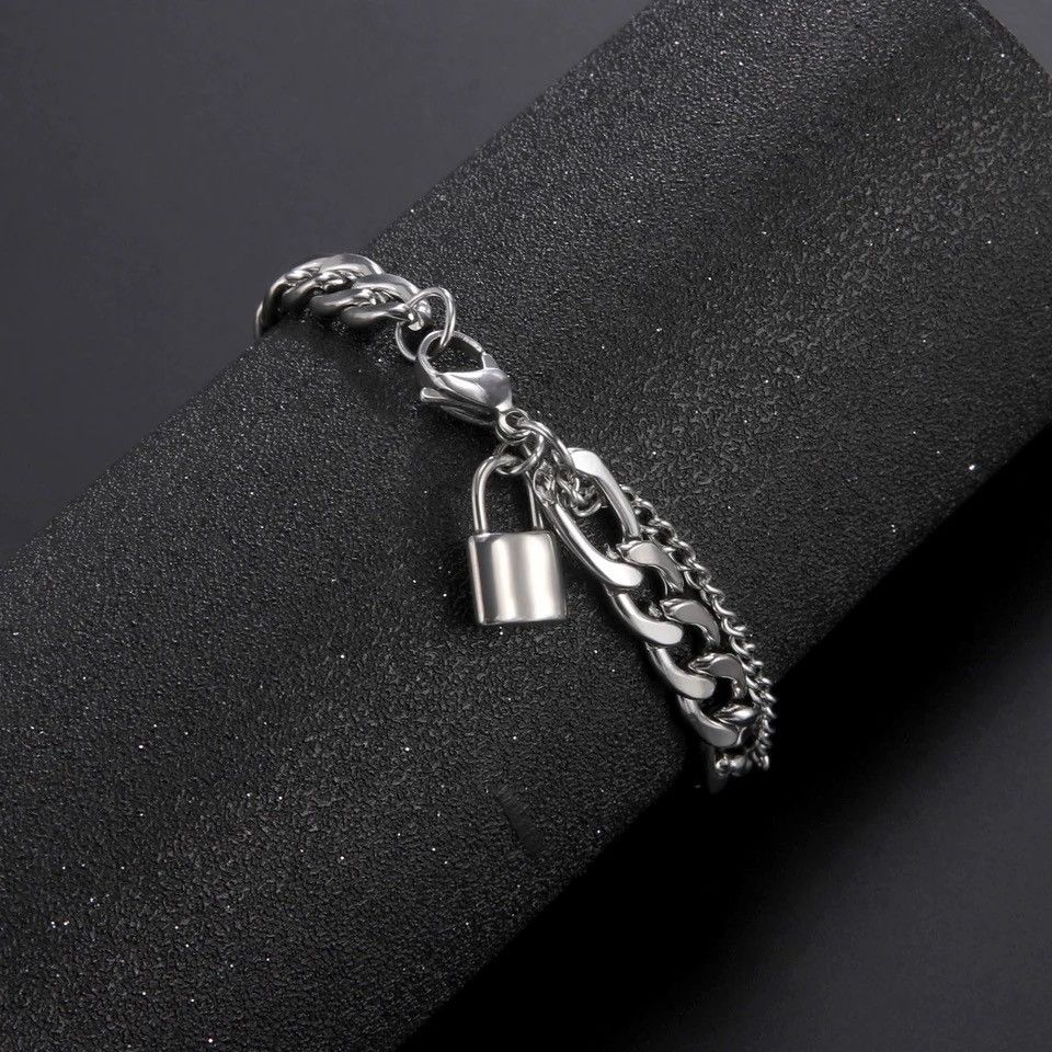 Jewelry Creative Double Layer Cuban Chain Bracelet Size ONE SIZE - 2 Thumbnail