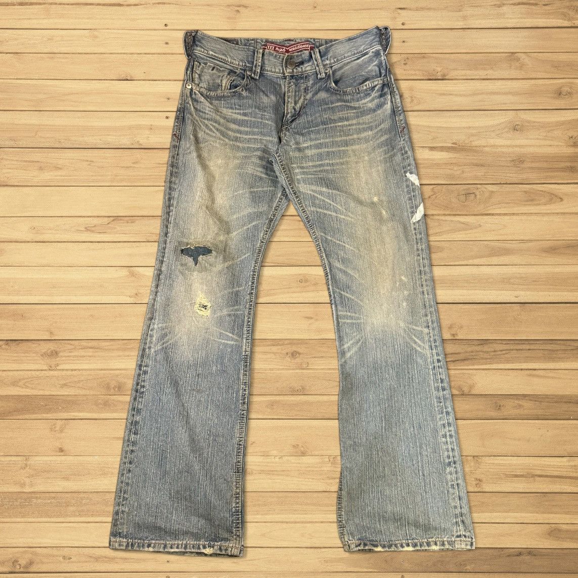 Japanese Brand Japanese Seditionaries Liberto Paint Thrashed Wideleg Denim Size US 32 / EU 48 - 2 Thumbnail