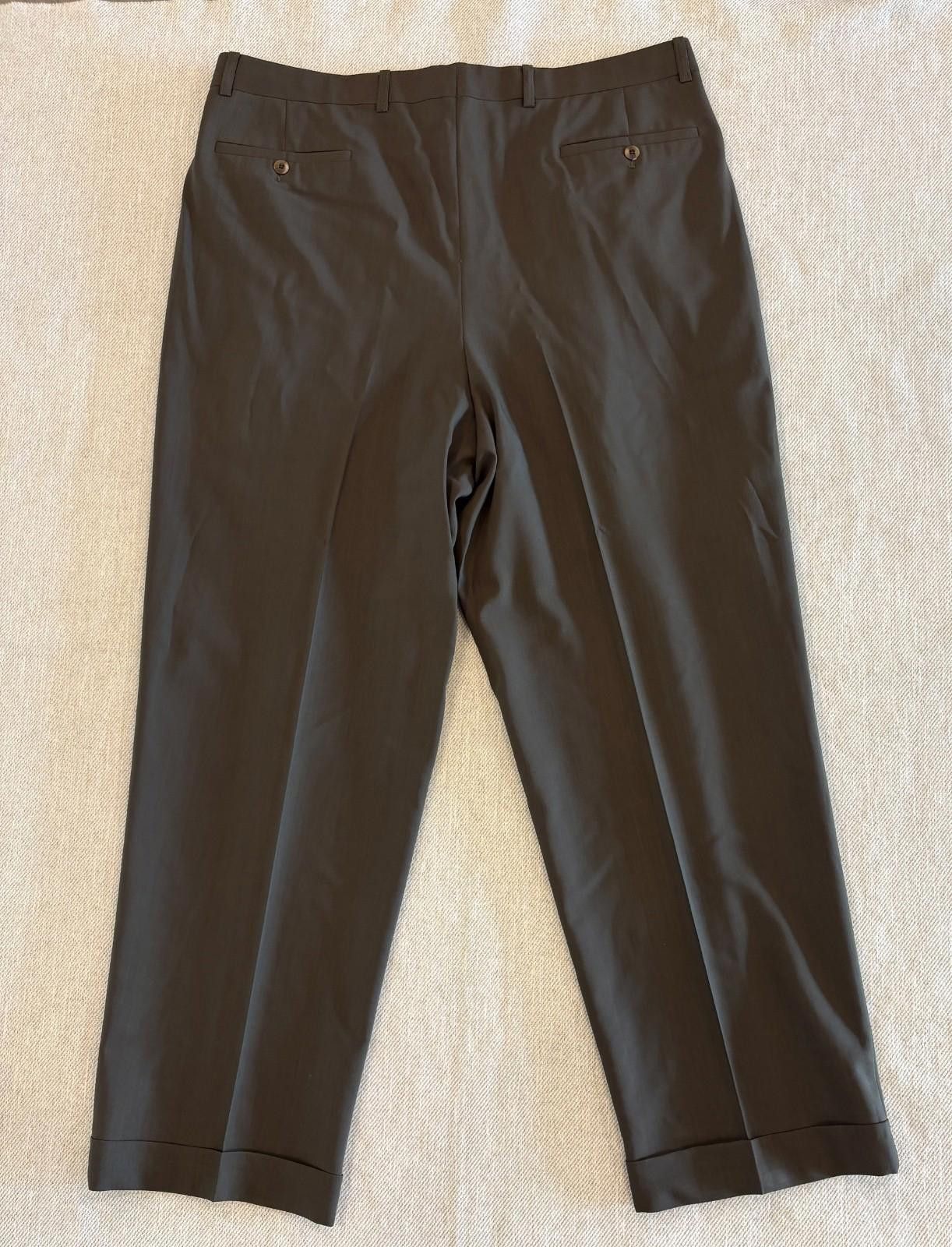 Zanella Zanella "Jesse" Trousers 36 Brown Wool Pleated Made in Italy Size US 36 / EU 52 - 3 Thumbnail