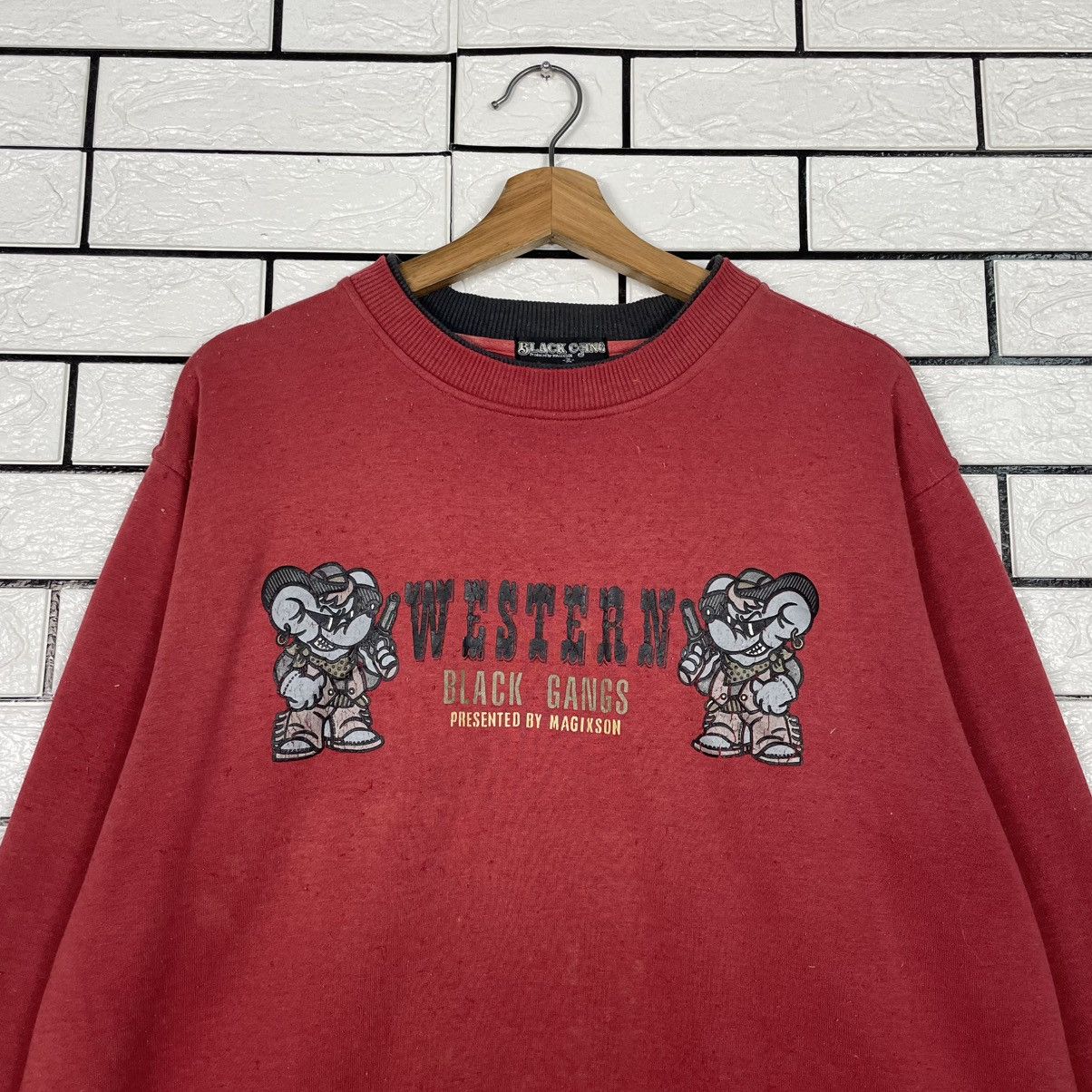 Japanese Brand Western Black Gang Crewneck Sweatshirt Size US L / EU 52-54 / 3 - 2 Thumbnail