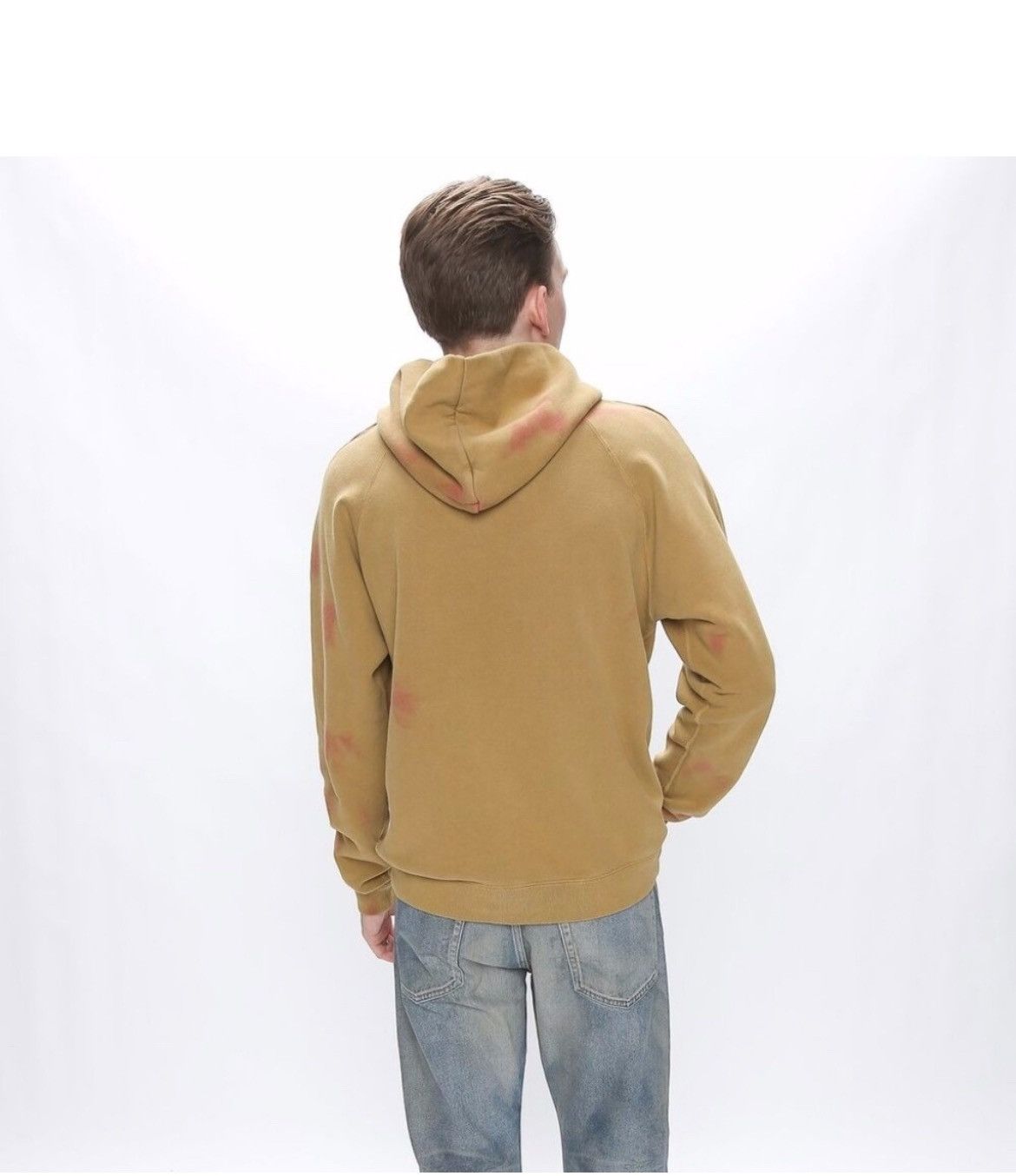 John Elliott Beach Hoodie Men 2 Medium Carnival Tan Marble Dye Designer  $398