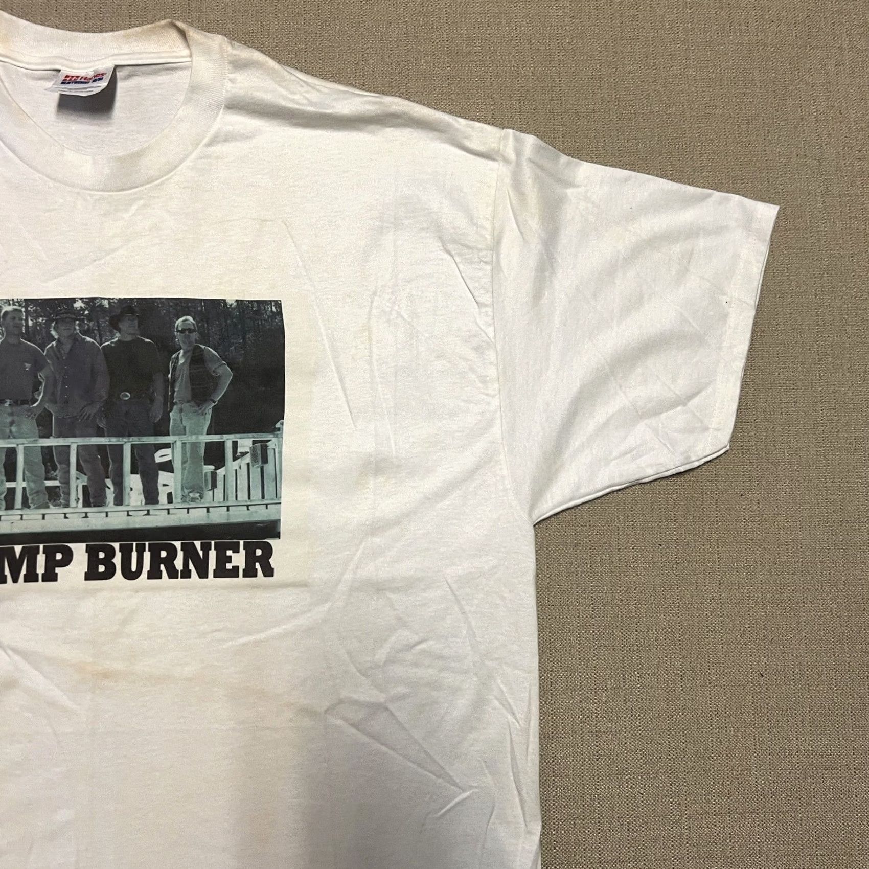 Hanes VINTAGE Stump Burner T Shirt Mens XL Rock Band Graphic Hanes White Cotton Blend Crew Neck Short Sleeve Graphic Print 90s Size US XL / EU 56 / 4 - 6 Thumbnail