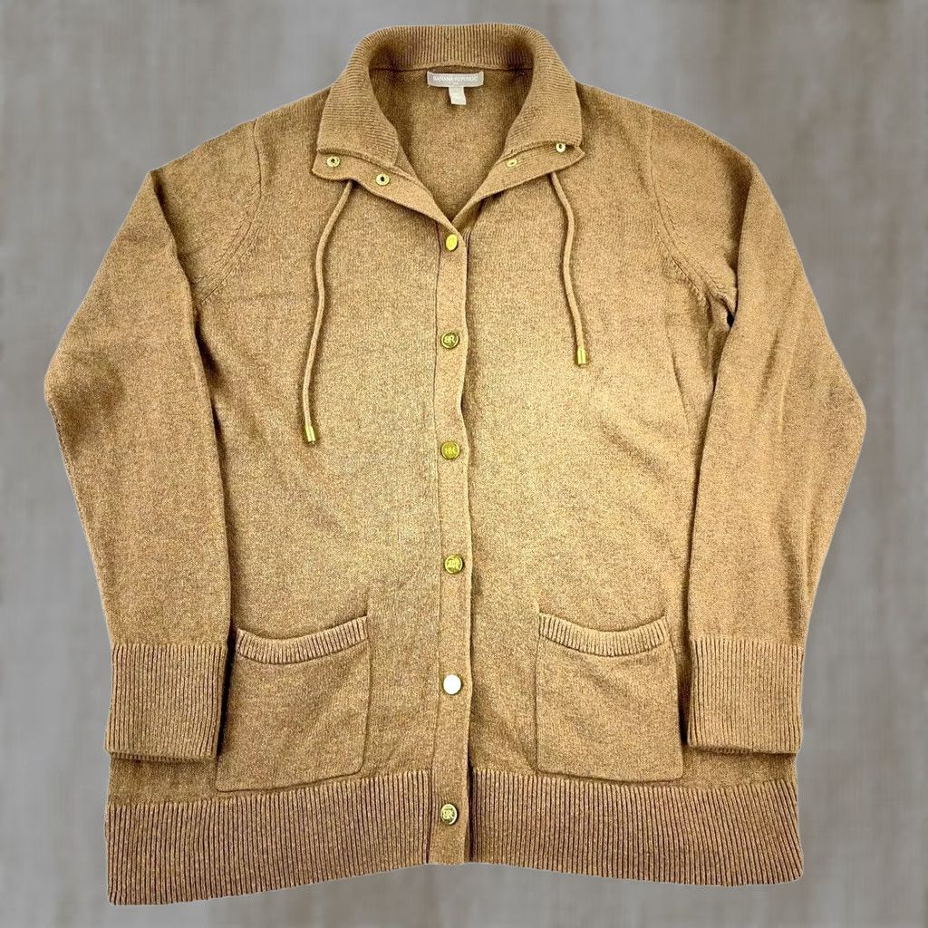 Banana Republic Brown Cardigan Sweater Jacket Women 1XL Knit Pockets Ladies, Women's